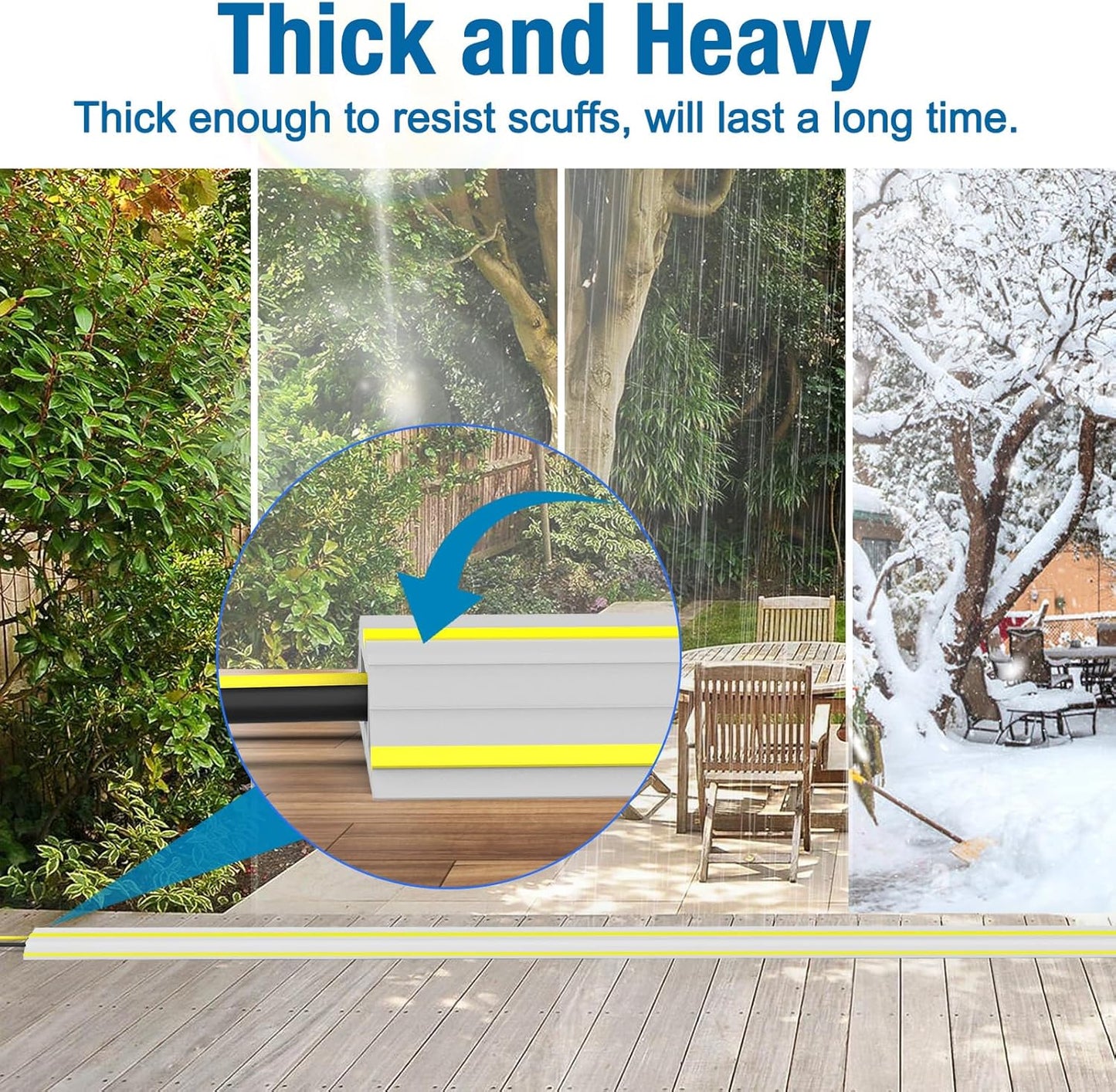 Eapele Floor Cable Cover Protector,Heavy Duty PVC Duct Easy to Unroll,Prevent Cable Trips and Protect Wires,Perfect for Home Office or Outdoor (Gray - 10ft)