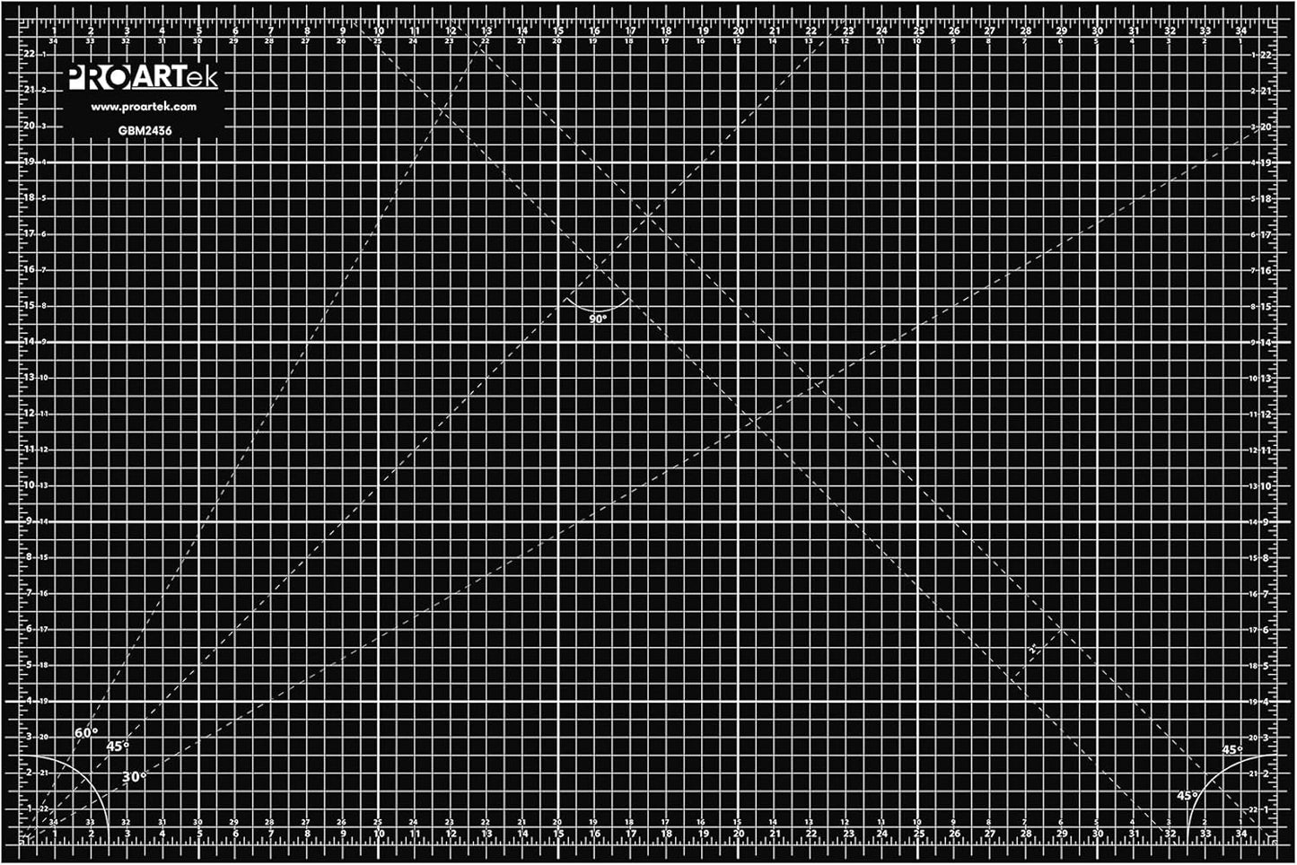 PK00008 Model GBM2436 Series 24" x 36" Professional Cutting Mat; Double-Sided Green/Black; Self-Healing; For Graphic Arts, Hobbies, Sewing, Scrapbooking, and other Cutting Projects