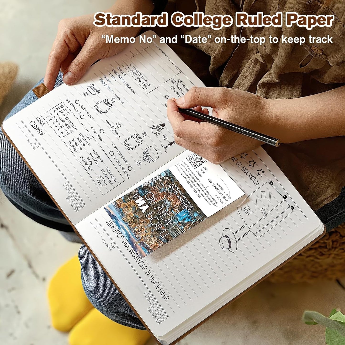 Notebook Journal for Women Men: Leather Journal for Writing, Hardcover College Ruled Journals Notebooks with Thick Paper, Large A5 Daily Journal for Travel, Diary, Gifts for Teens, 5.7"×8.5", Coffee