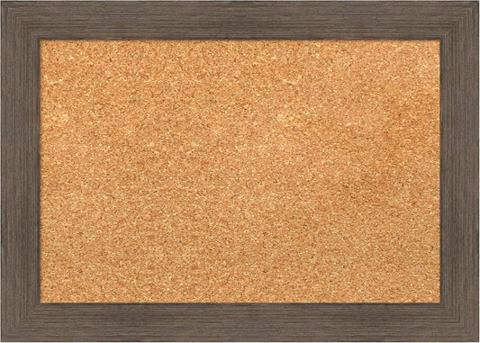 Amanti Art Natural Cork Board for Wall, 15x21 Vision Board with Brown Wood Frame, Small Corkboard Office Decor for Home Organization, Country Rustic Corkboard Pinboard to Display Items for Home
