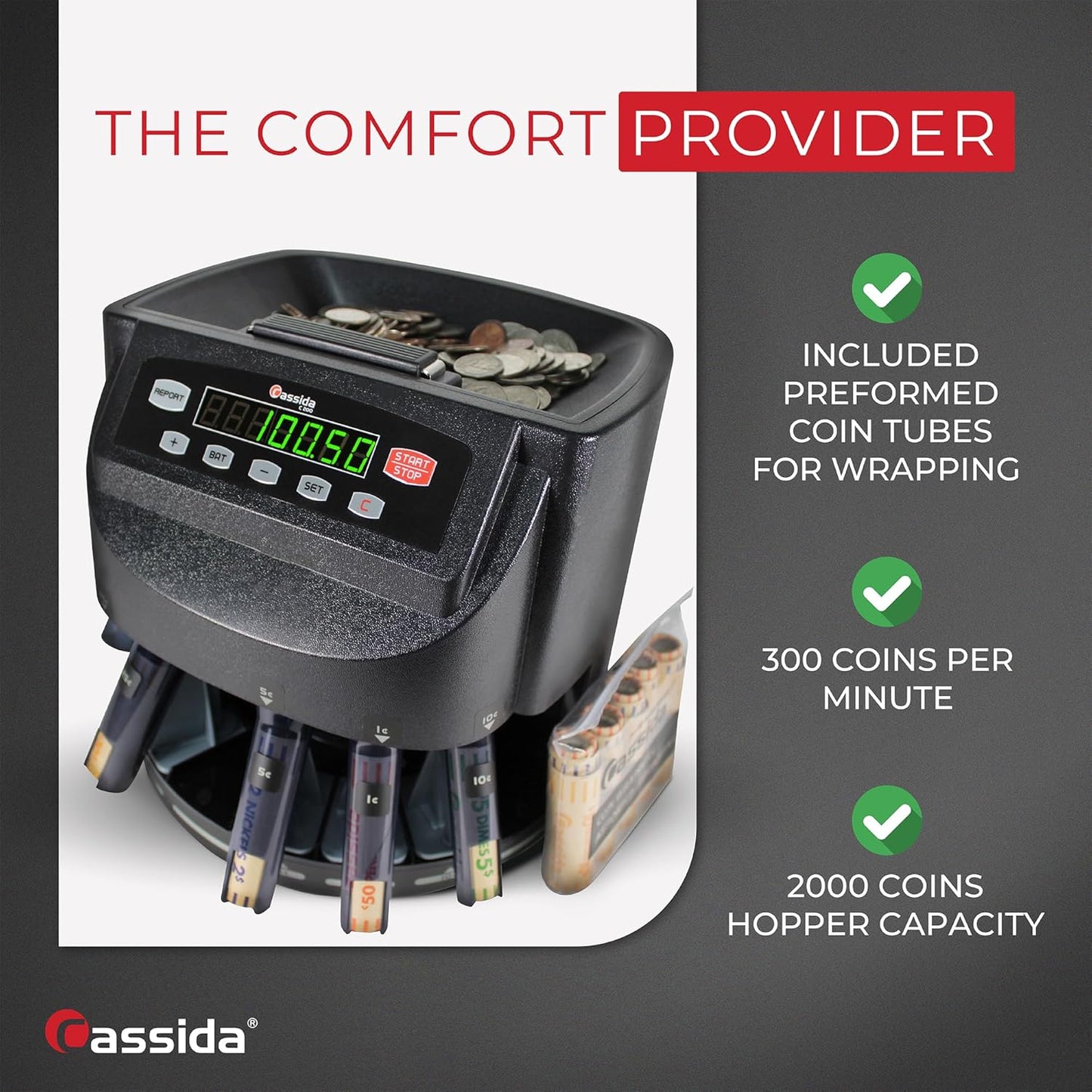 Cassida C200 Coin Sorter, Counter and Roller