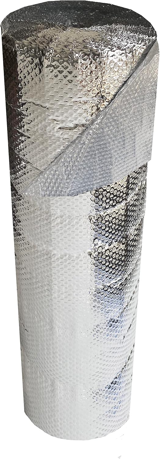 USA Reflective Insulation Bubble Roll, 48" Width x 125' Length, Bubble Pack, Colder Climates, One-Sided Thermal Bubble Roll, Radiant Barrier Bubble Wrap