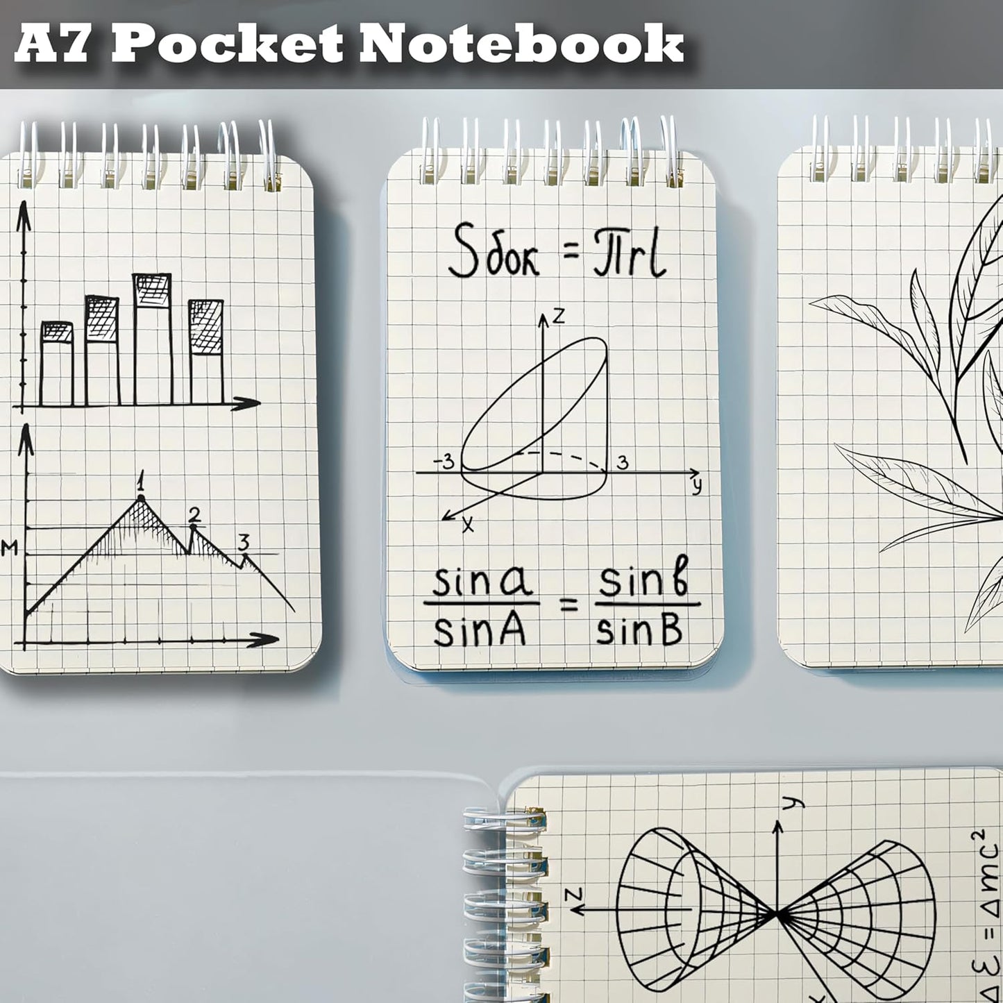 6 Pack Pocket Notebook Small Spiral Notepads Small Notebook Journal, Pocket Notepad with Waterproof Cover, Mini Memo Pads for Home, School, College, Office, Work, Travel