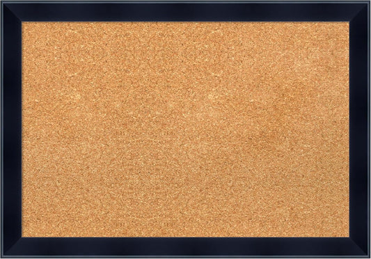 Amanti Art Natural Cork Board for Wall, 18x26 Vision Board with Black Wood Frame, Medium Corkboard Office Decor for Home Organization, Modern Contemporary Corkboard Pinboard to display items for home