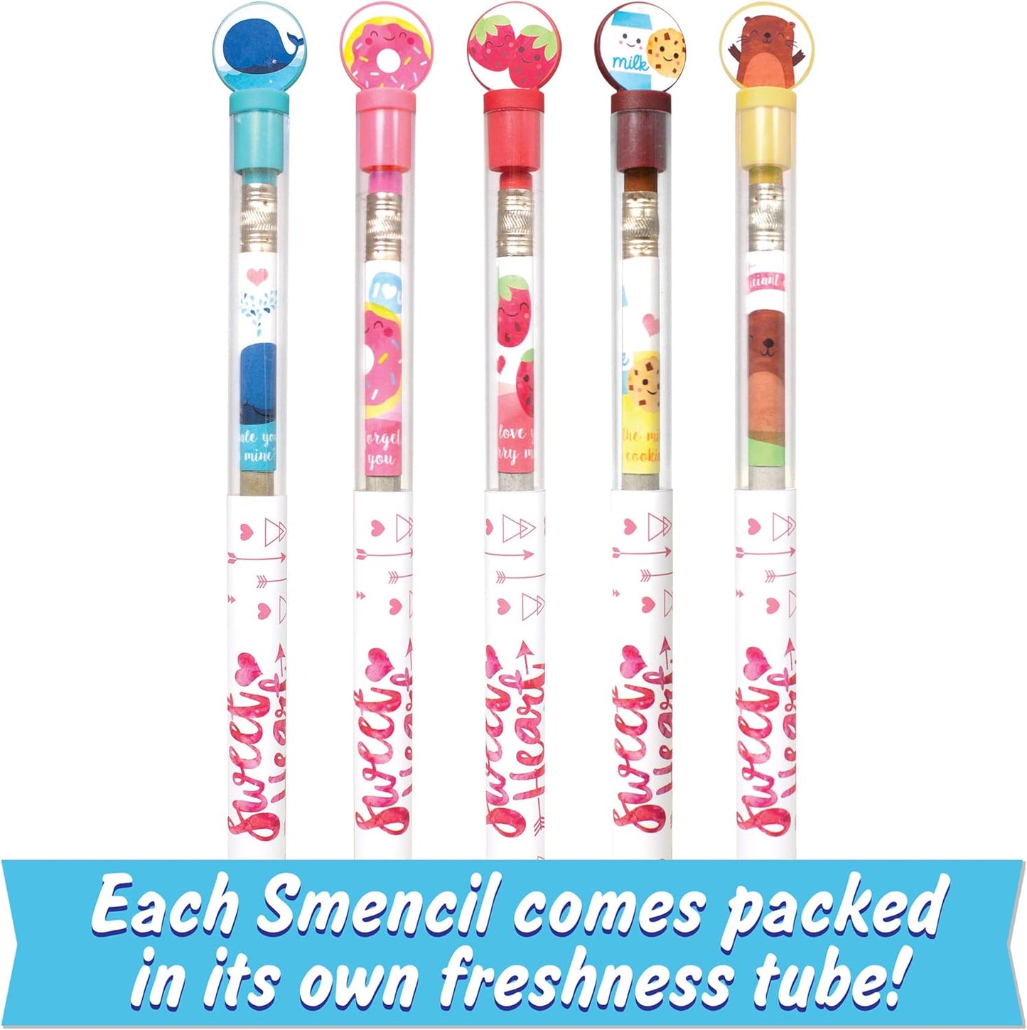 Sweetheart Smencils Cylinder - HB #2 Scented Pencils, 50 Count, Gifts for Kids