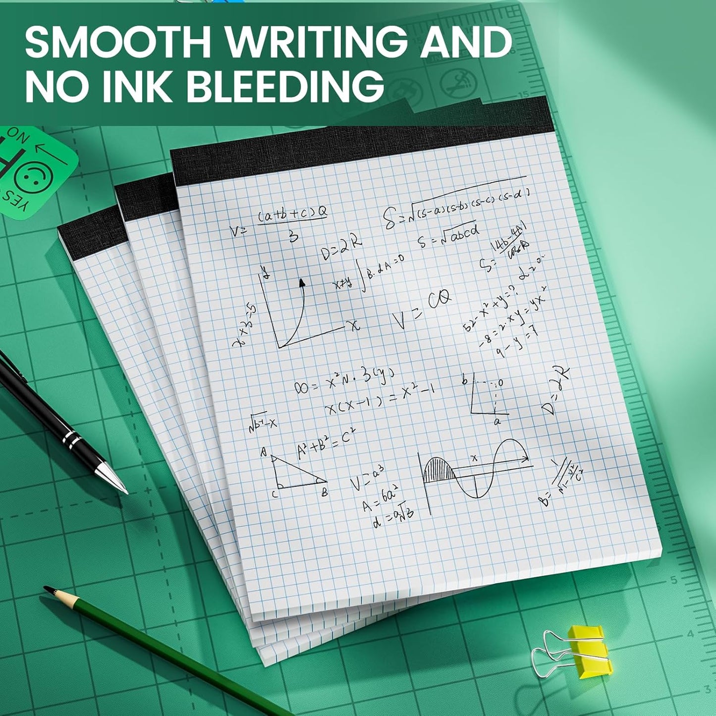 Graph Paper 8.5 X 11, 20 Pack, 4x4 Quad Ruled, Grid Paper Pad 8-1/2" X 11.75", Grid Pad 8.5 X 11.75, Engineering Notebook, Easy Tears Off, White 70 Gsm Graft Paper