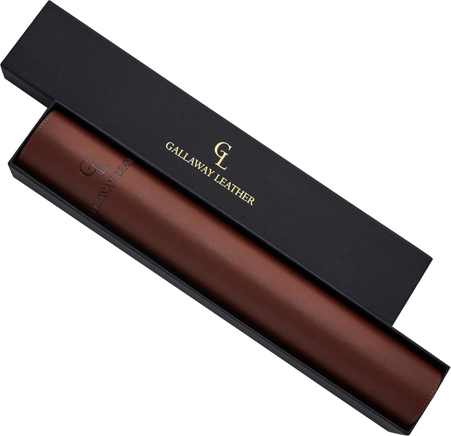 Gallaway Leather Desk Mat - Desk Pad 91.5 x 43 cm - XXL Mouse Mat - Non-Slip Desk Cover - Desk Accessories (Dark Brown)