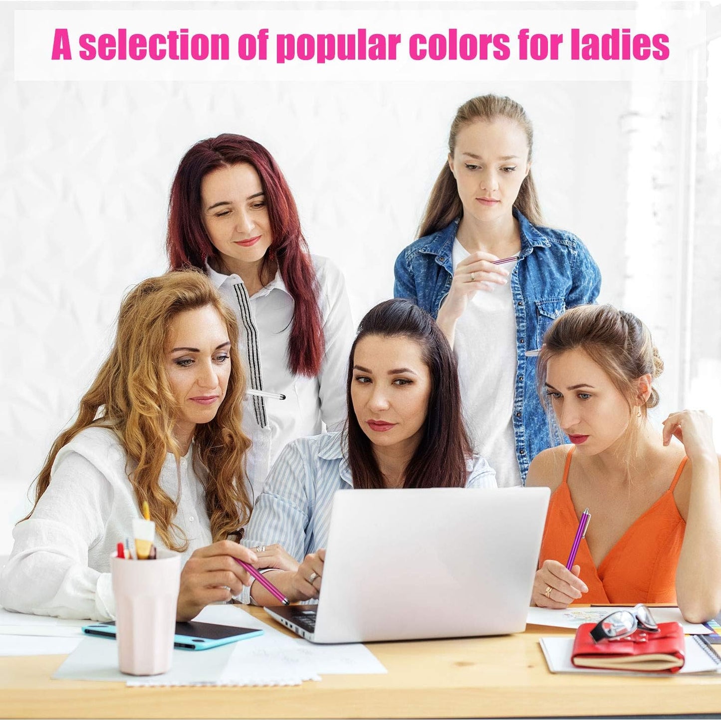 Outus 36 Pcs Stylus Pen for Universal Capacitive Touch Screens Devices, Stylus Pen Compatible with Tablet for Classroom Travel Olders Friendly(Pink, Purple, Rose Red, White)