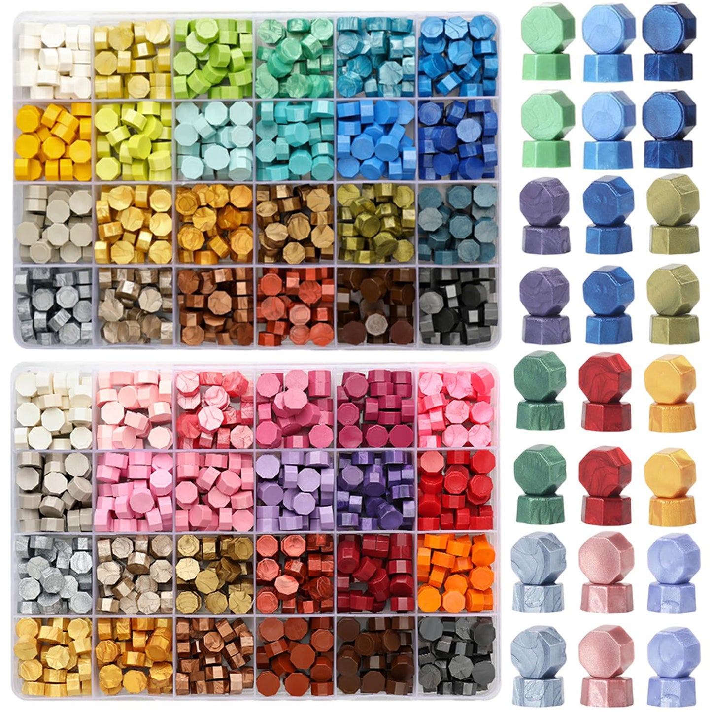 1200pcs Wax Seal Beads,48 Assorted Color Sealing Beads Ideal for Wax Seal Stamp Wedding Letter Envelope Decor Wine Bottle Sealing (Multi Color)