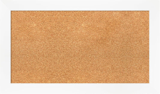 Amanti Art Natural Cork Board for Wall, 17x29 Vision Board with White Frame, Medium Corkboard Office Decor for Home Organization, Modern Corkboard Pinboard to Display Items for Home Organization in