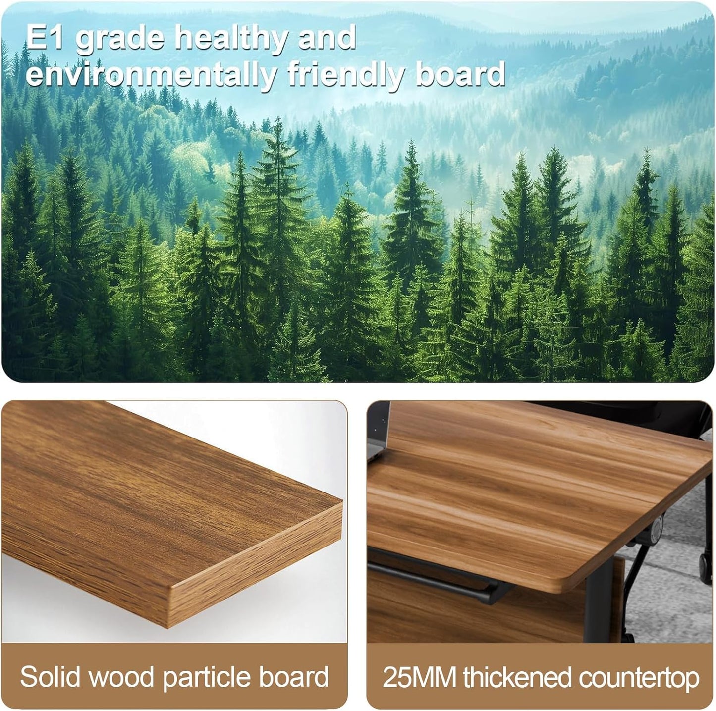 Conference Room Table with Flip-Top Design for Dynamic Meetings, Business Table Computer Desk with Heavy-Duty Frame,Foldable Seminar Meeting Tables for Home Office (2, C, 47.2IN)