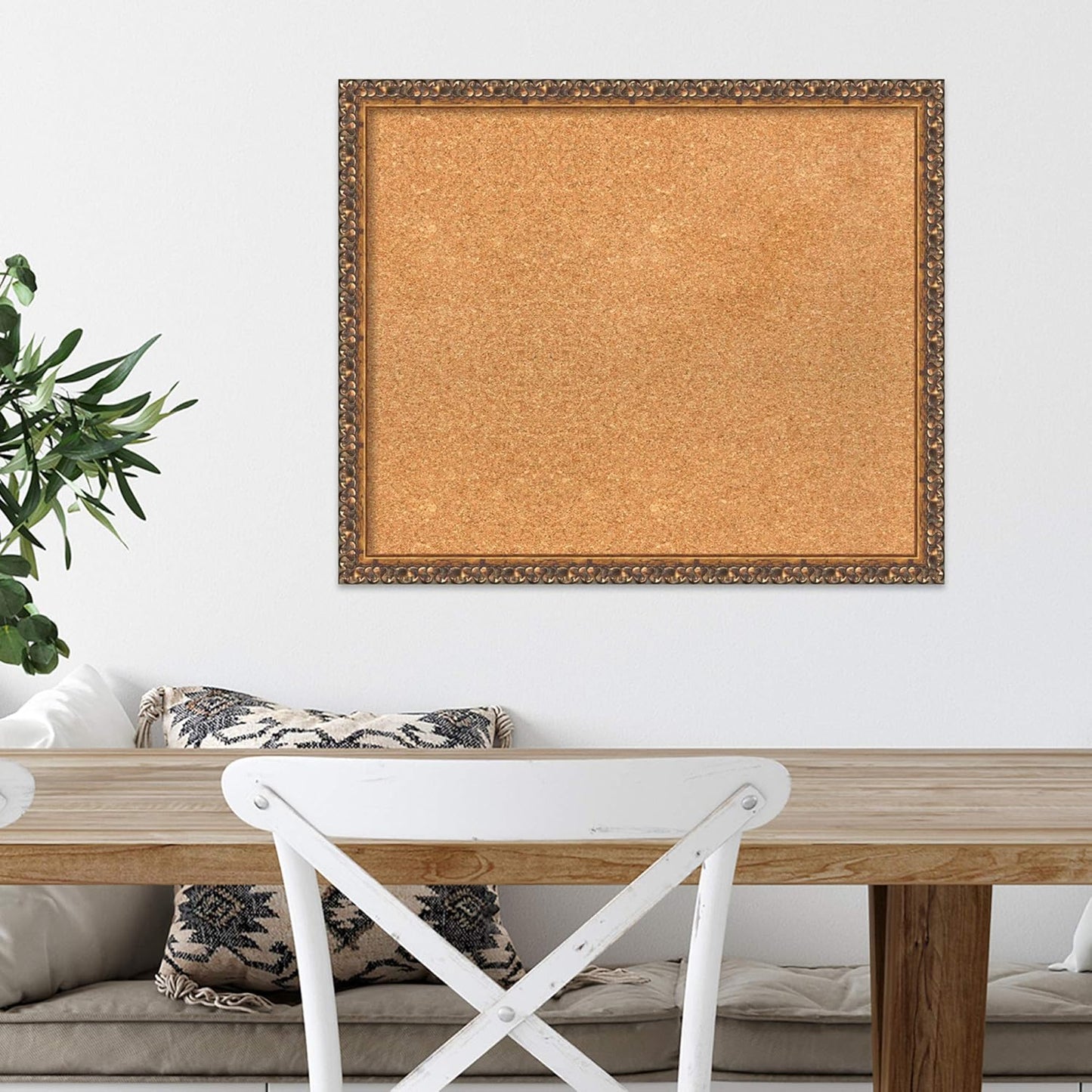 Amanti Art Natural Cork Board for Wall, 20x24 Vision Board with Bronze Frame, Medium Corkboard Office Decor for Home Organization, Traditional Corkboard Pinboard to Display Items for Home