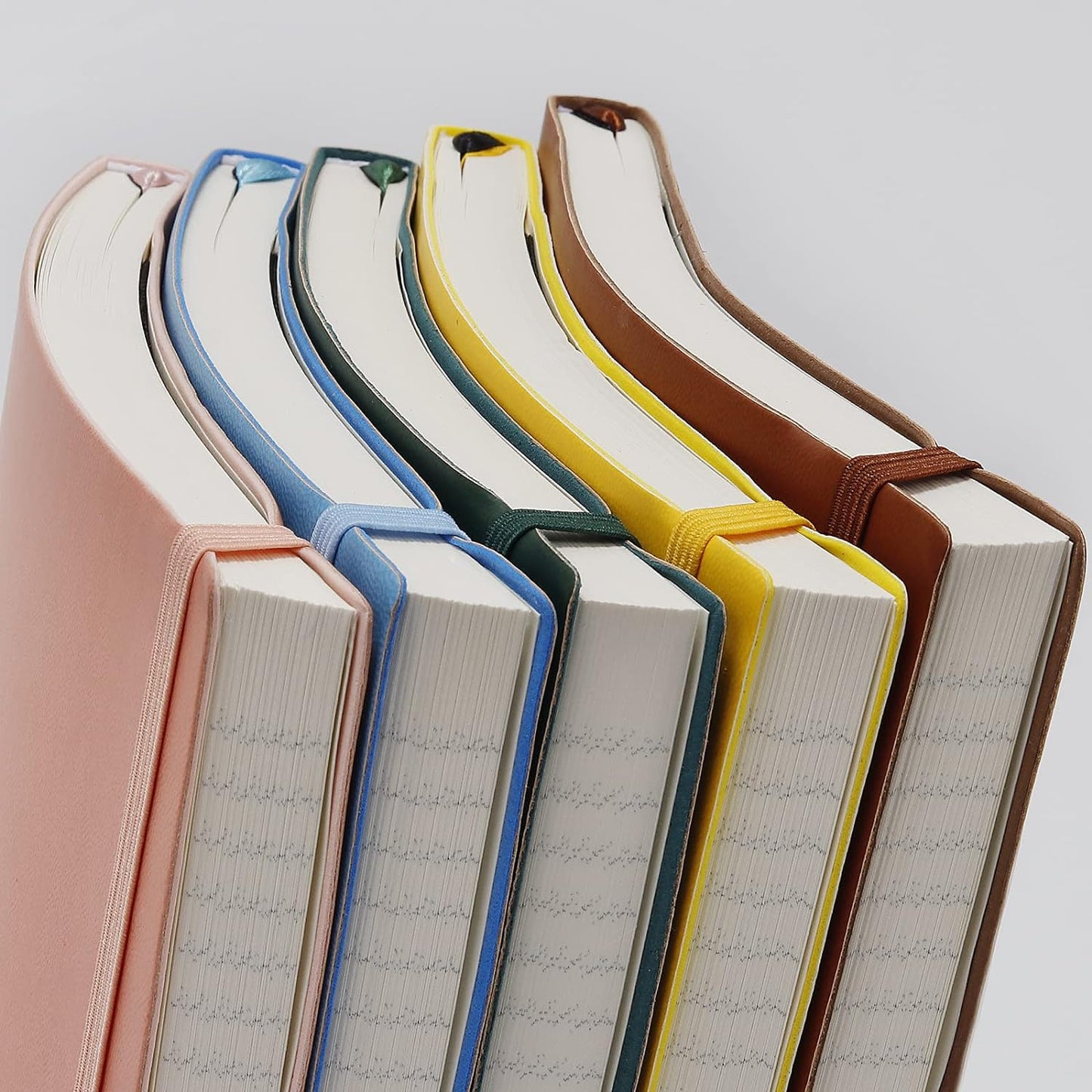 B5 College Ruled Notebooks - 2 Pack B5 Large Journal Notebooks with 376 Numbered Pages,100gsm Thick Lined Paper,Soft PU Leather Cover,7.6 X 10 inch(YELLOW)