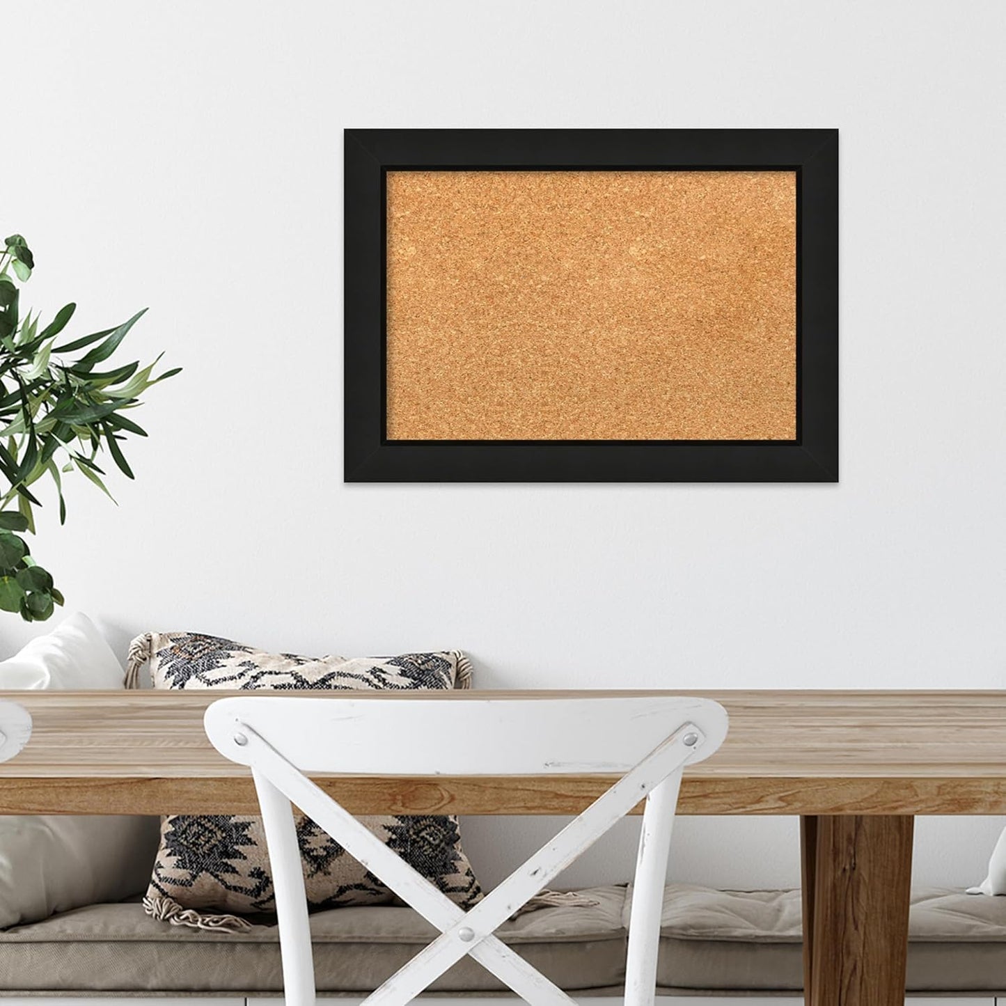 Amanti Art Natural Cork Board for Wall, 15x21 Vision Board with Black Wood Frame, Small Corkboard Office Decor for Home Organization, Casual Corkboard Pinboard to Display Items for Home Organization
