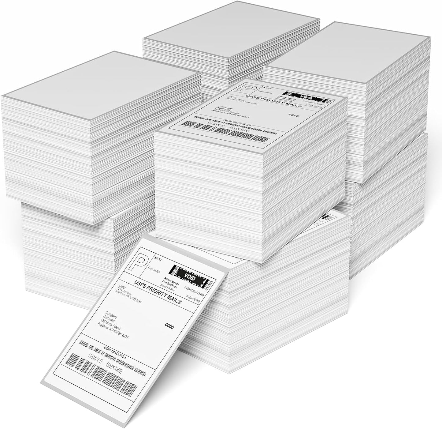 Direct Thermal Label-Shipping Label 4x6-NefLaca Thermal Printer Sticker 4"x6"-Mailing Label,Compatible with Rollo,Nelko,Zebra. MUNBYN Printer,Fanfold Shipping Label(4 Packs of Total 8000 Labels)