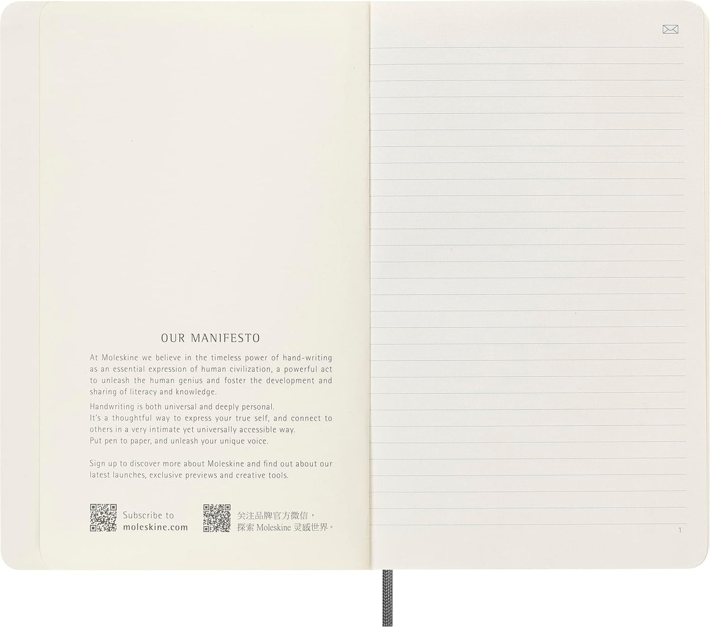 Moleskine Smart Notebook, Large, Ruled, Black, Soft Cover (5 x 8.25)