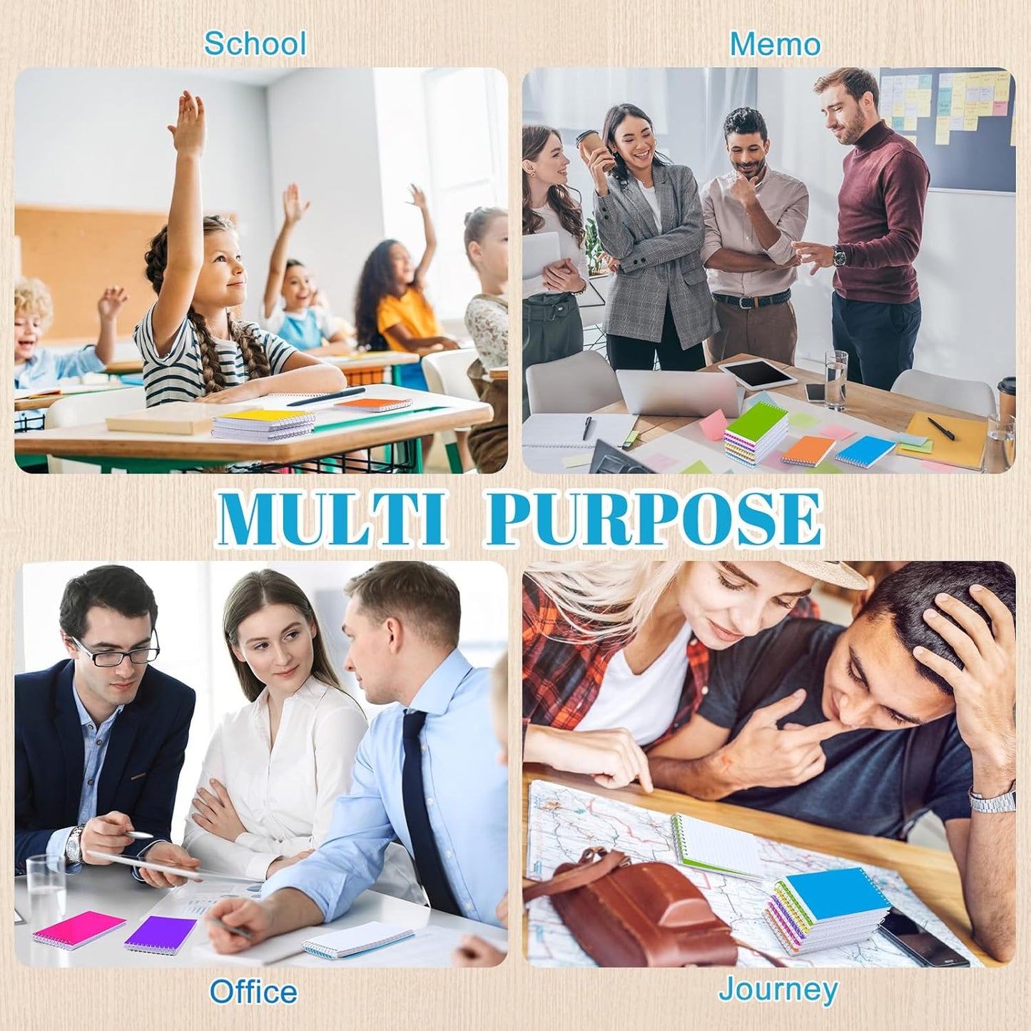 36 Pcs Small Pocket Notebooks 3 x 5 Inch Mini Memo Spiral Notepads Top Bound College Ruled Lined Note Pads for Back School Office Journaling Noting, 75 Sheets/Pad (Bright Color)