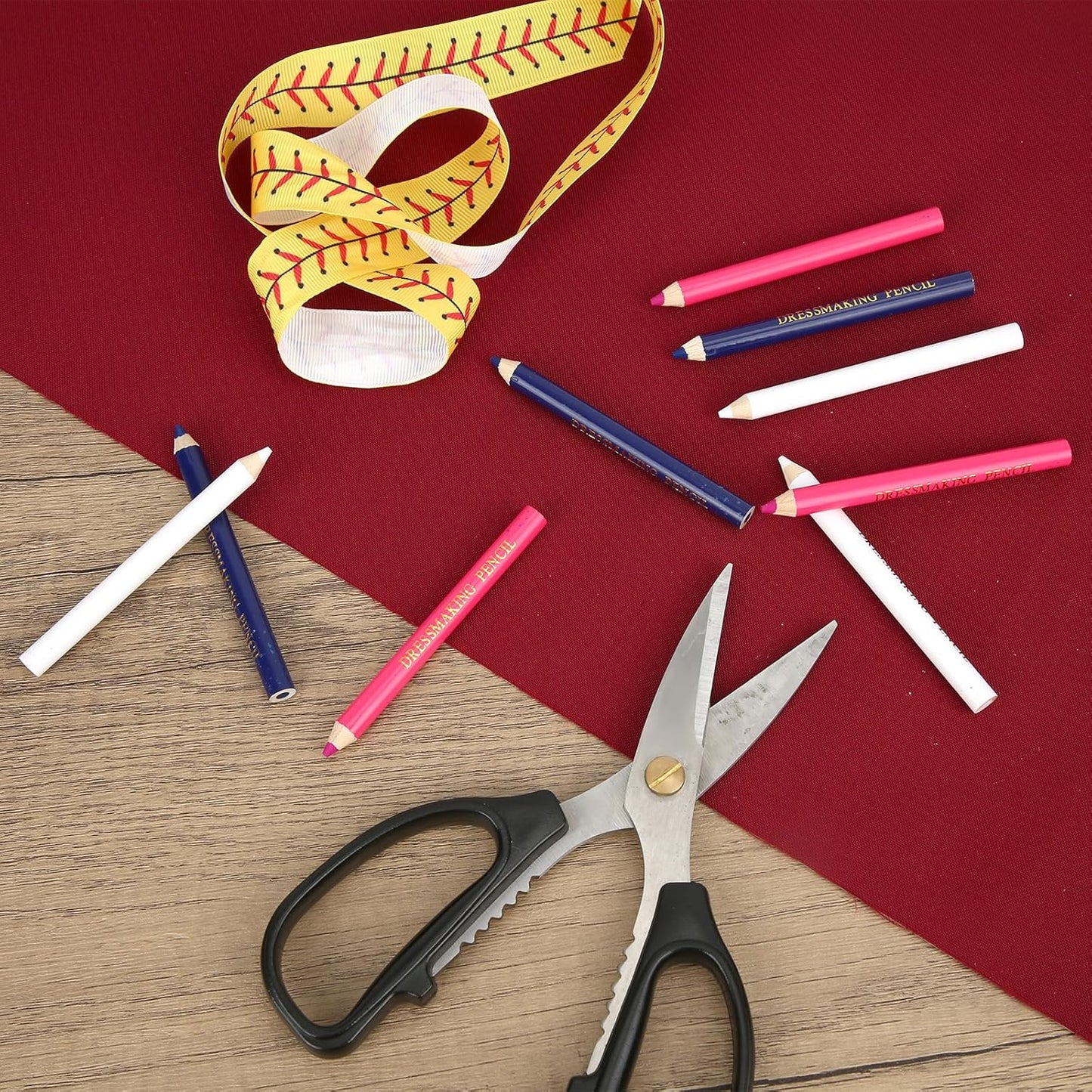 12pcs Fabric Markers for Sewing, Sewing Washable Pencil Disappearing Pen for Fabric Water Soluble Tracing Erasable Chalk Tools Tailors Dressmakers Quilting Embroidery DIY Crafts (Blue, Pink, White)