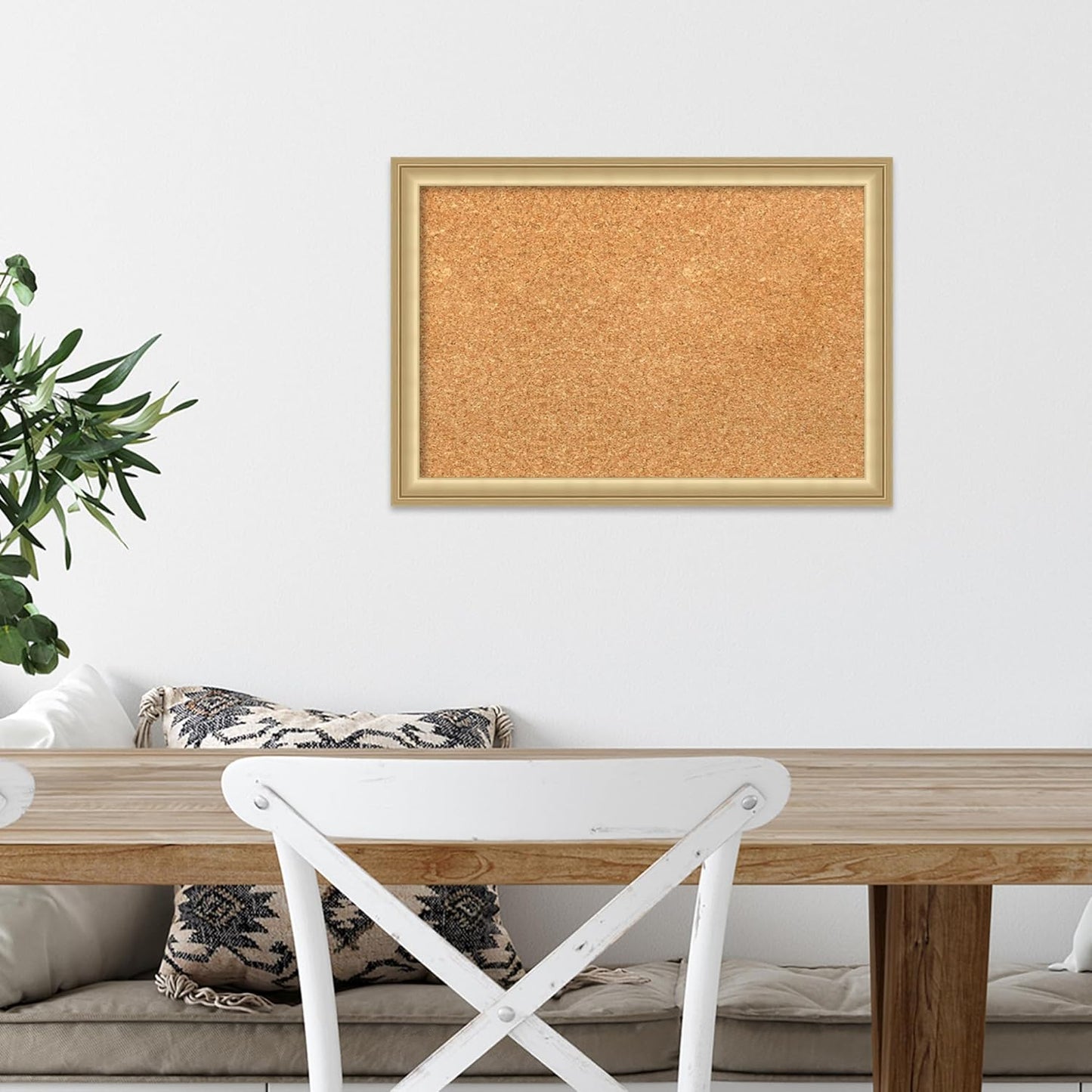 Amanti Art Natural Cork Board for Wall, 14x20 Vision Board with Gold Frame, Small Corkboard Office Decor for Home Organization, Casual Corkboard Pinboard to Display Items for Home Organization in