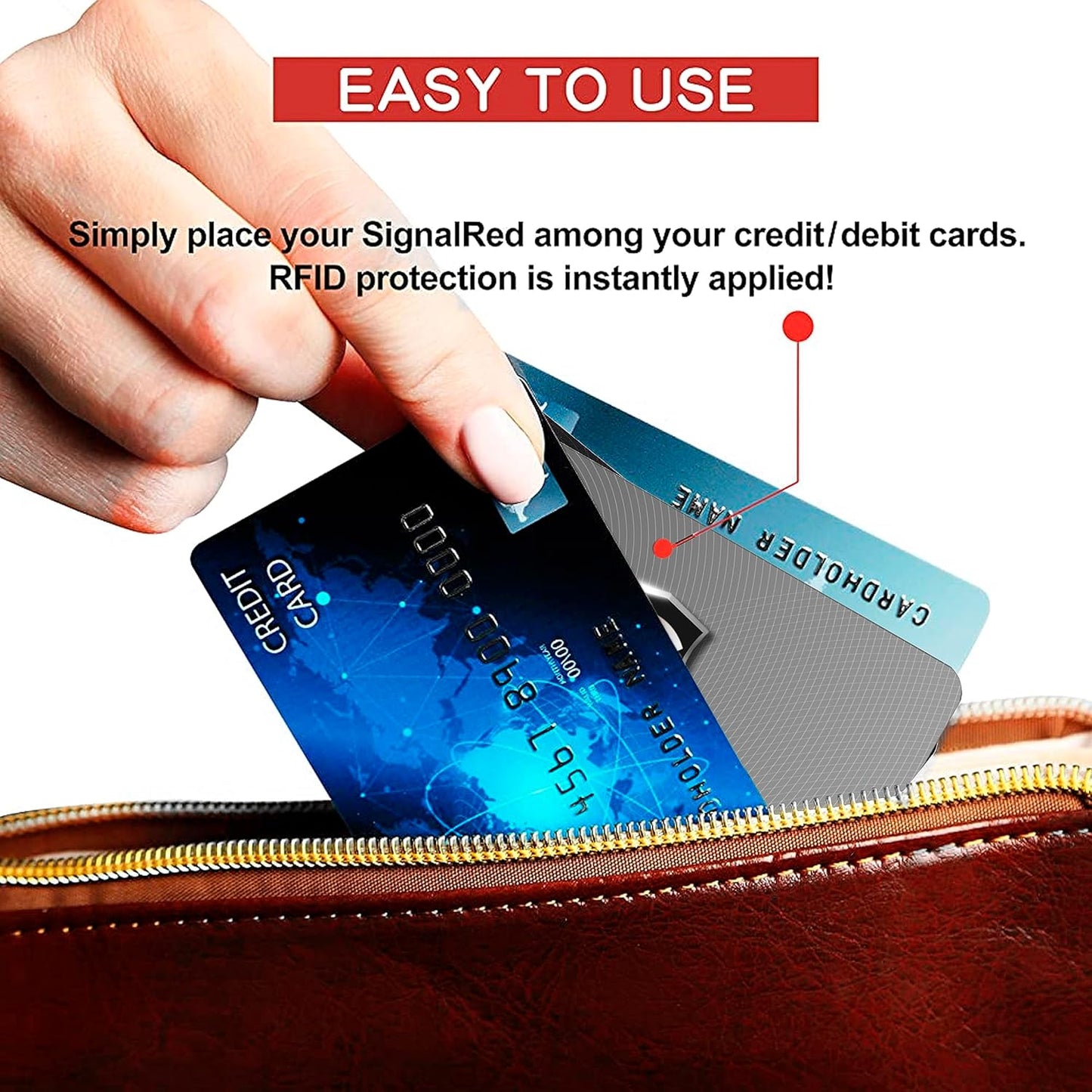 SaiTech IT RFID Blocking Cards - 3 Pack, Protects Entire Wallet/Purse, NFC Contactless & ATM Guard - Grey