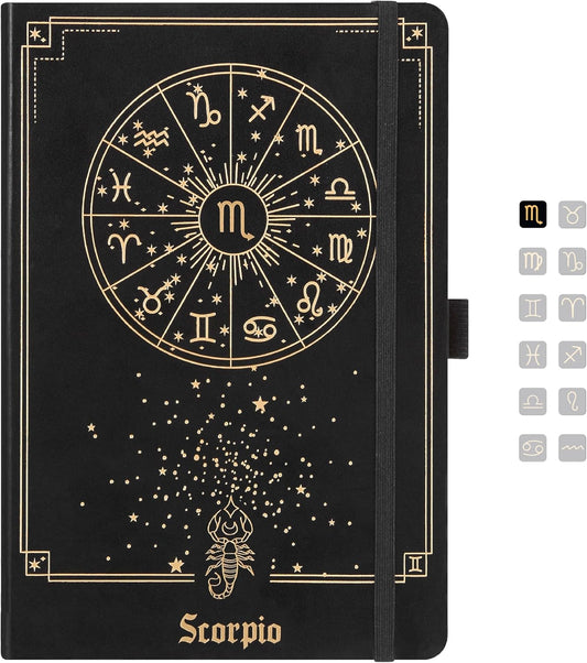 Scorpio Zodiac Astrology Undated Monthly Weekly Daily Planner Journal Notebook Hardcover A5 5.7" x 8.3" 160 Pages 100GSM Paper 2025 2026 2027 Holidays Calendar