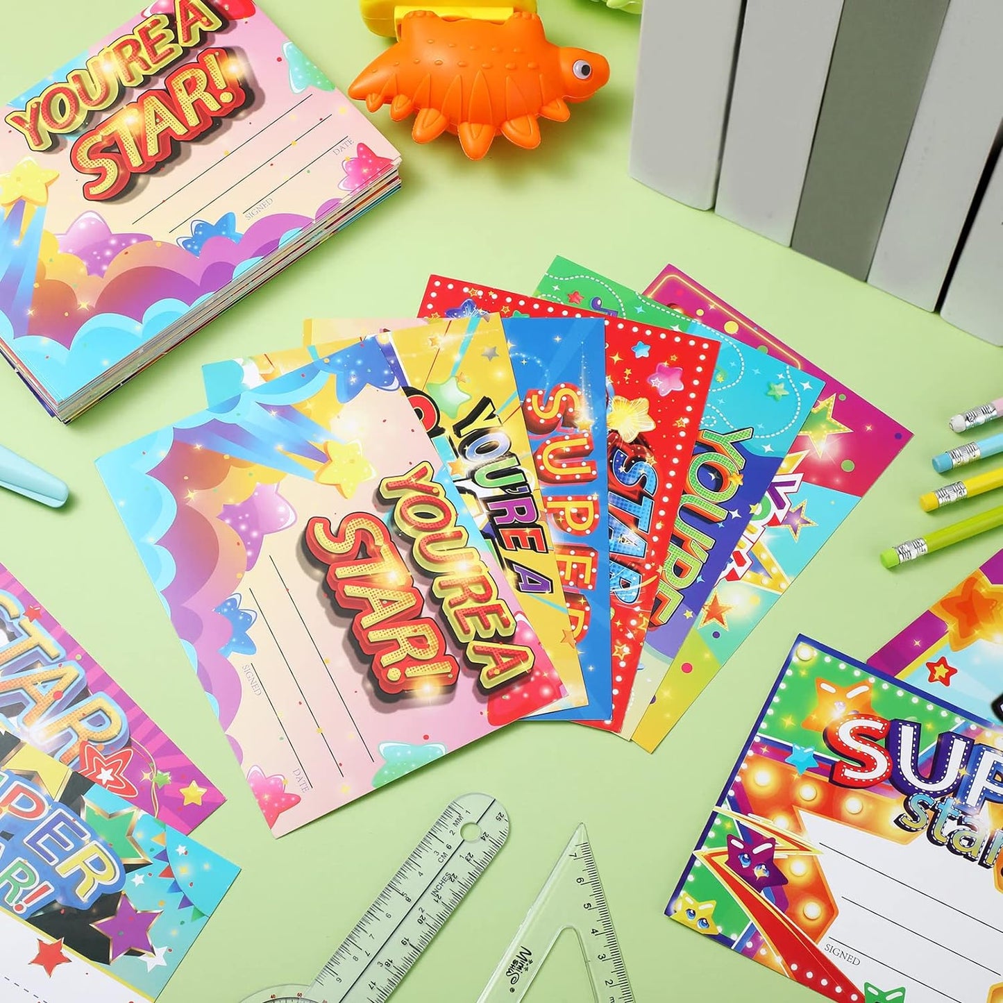 Frienda 60 Pieces You're a Star Awards Certificate Star Student Certificate of Award Star Recognition Rewards for Kids Birthday Certificates for Students Classroom Supplies