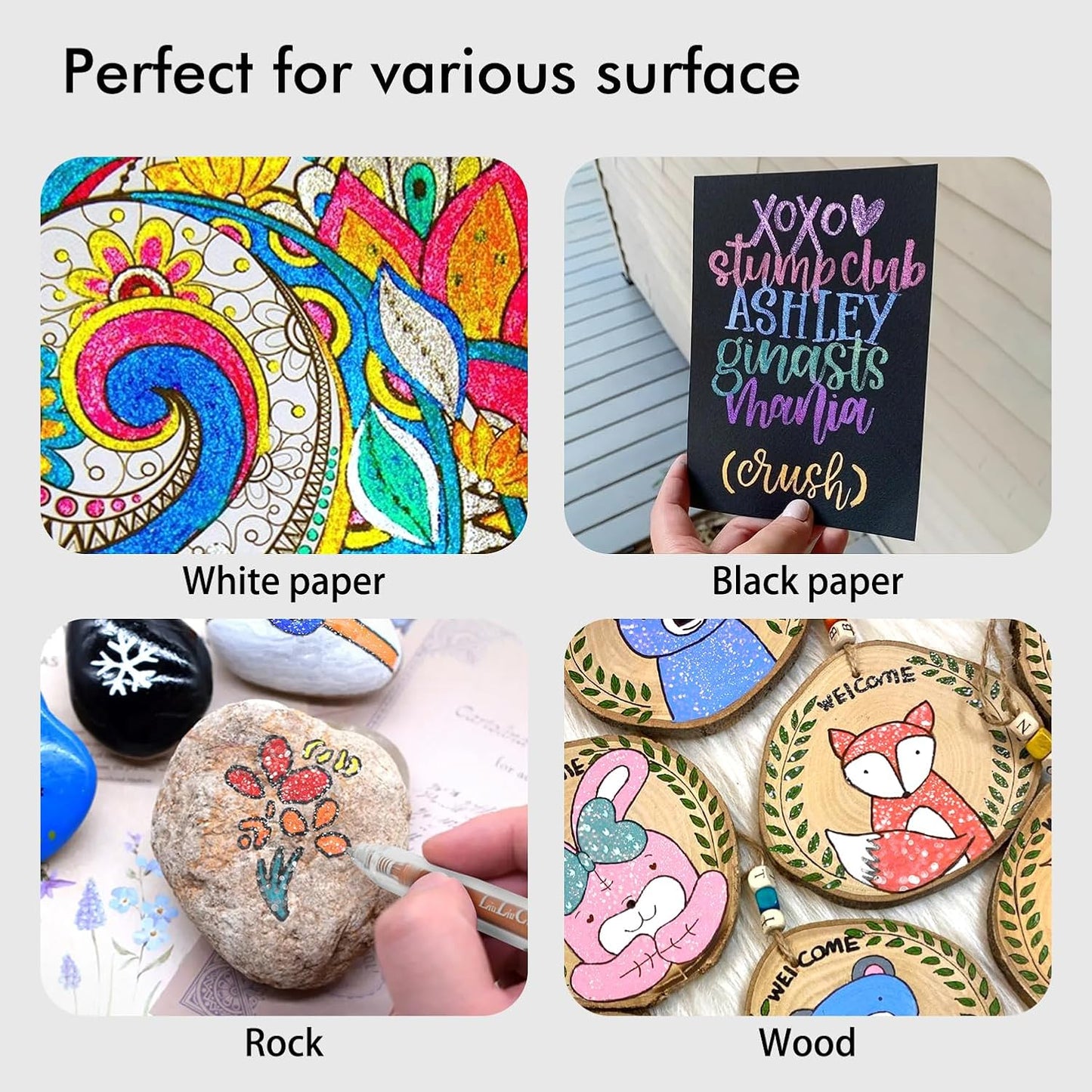 24 Colors Retractable Glitter Gel Pens, Metallic Vibrant Sparkle Gel Pens for Adult Coloring Books,Sparkle Glitter Pens for Drawing Writing Planner Journaling Doodling