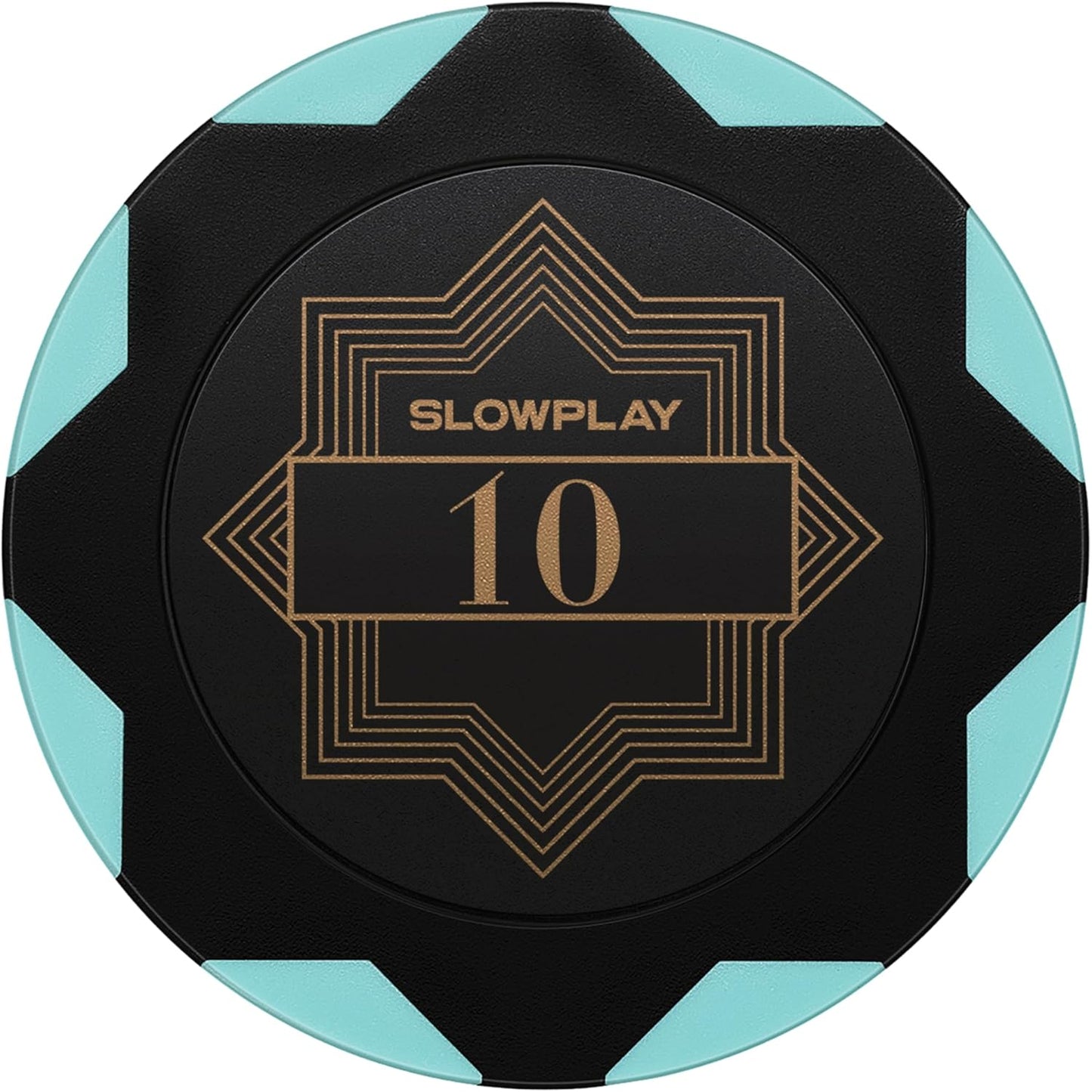 SLOWPLAY Nash Clay Poker Chips, 14 Grams Heavyweight Clay Composite, 40mm Large Chips in Bulk, Pack of 50 with Denomination of 10