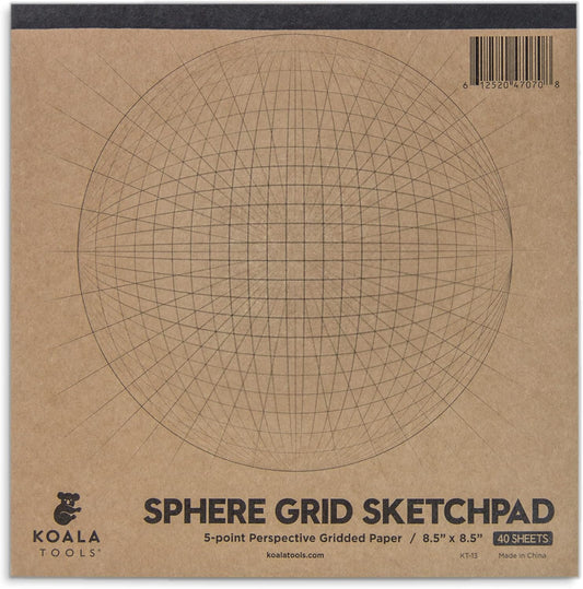 Koala Tools | Drawing Perspective (1 and 2-Point) Large Sketch Pad (5 Point)