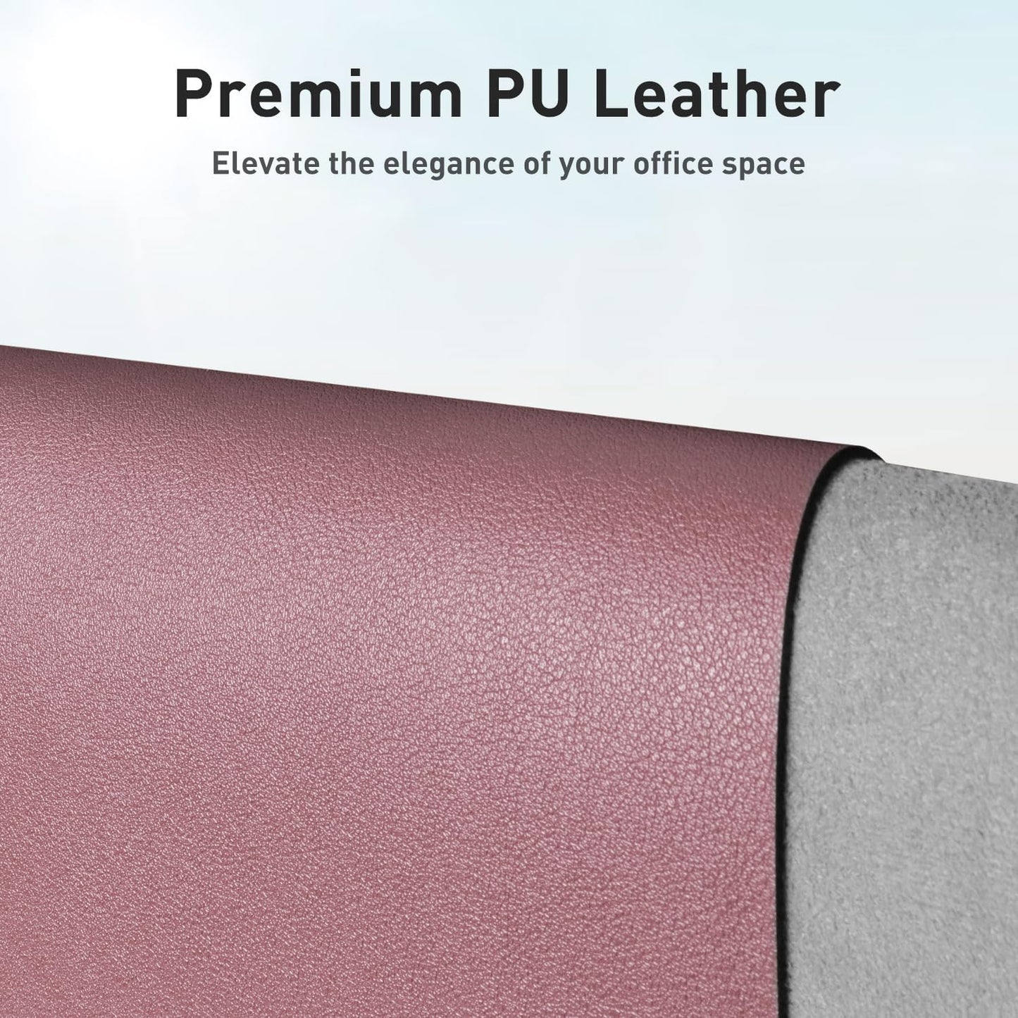 Aothia Leather Desk Pad Protector, Mouse Pad, Office Desk Mat, 31.5" x 15.7" Non-Slip PU Leather Desk Blotter, Laptop Desk Pad, Waterproof Desk Writing Pad for Office and Home (Dark Pink)
