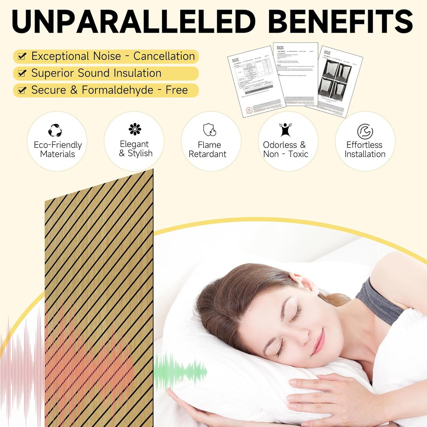 Art Acoustic Panels for Wall,5 Pack Sound Absorbing Panels,47.2” x 23.6” Soundproof Wall Panels,High-Density Acoustic Wall Panels,Decorative Sound Panels with Wood-Look