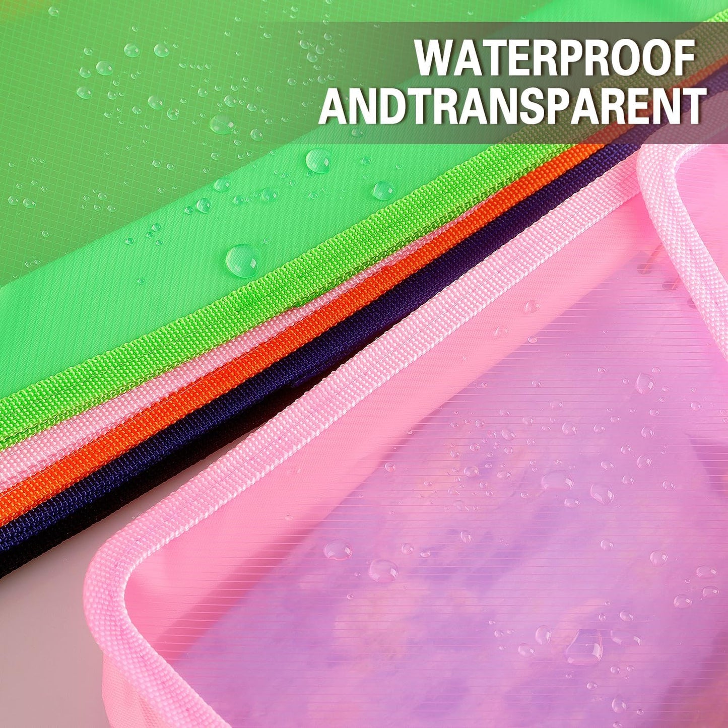 Plastic Expanding File Folder, Transparent envelopes with Snap Closure, No Dividers, Large Capacity, Fit Letter/A4 Size (Pink)