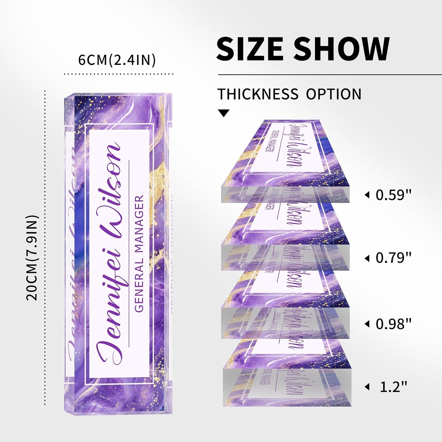 Custom Acrylic Name Plate for Office, Personalized Desk Decor for Women & Men, Employee Appreciation Gifts for Boss, Manager, Teacher, Nurse