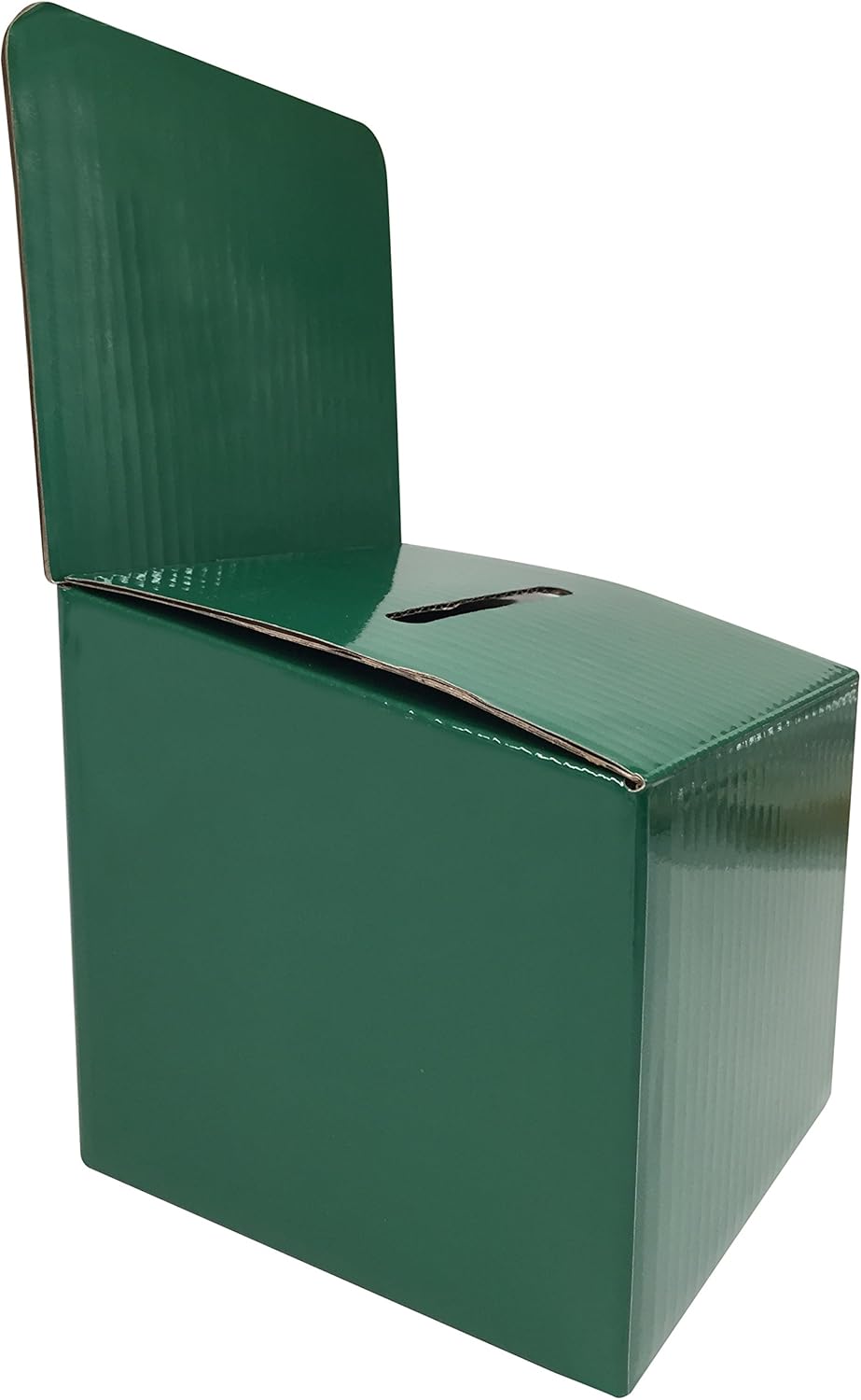 My Charity Boxes Raffle Ticket Donation Collection Ballot Box Reusable Sturdy thick Cardboard with Slot comment Suggestion Box With Removable Header 6H x 6W x 6D, Display area 6H x 6W(Green 10 pack)