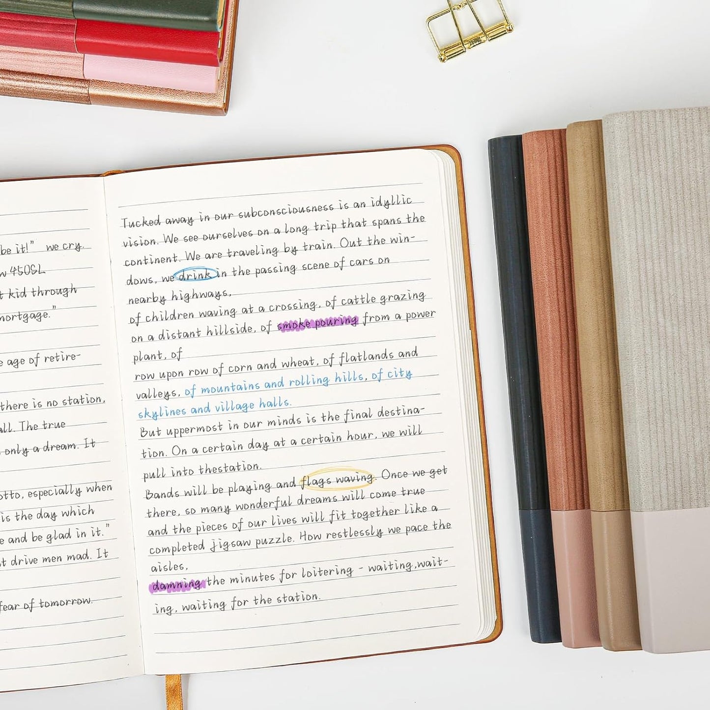 Lined Journal Notebook for Work College Ruled Note Book 5.79"x8.27" A5 PU Leather Daily Journaling 216 Pages for Women Men Writing Home School Supplies Business (A5 Lined 216pages, 2 Pack-BlackRed)