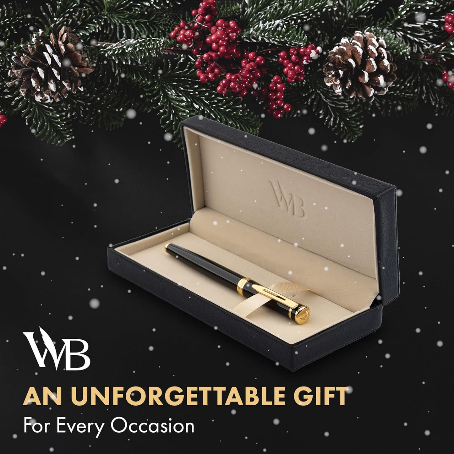 Wordsworth & Black Fountain Pen Set, Medium Nib, Includes 24 Ink Cartridges and Ink Refill Converter, Gift Case, Journaling, Calligraphy, Smooth Writing Pens [Hot Pink], Perfect for Men and Women