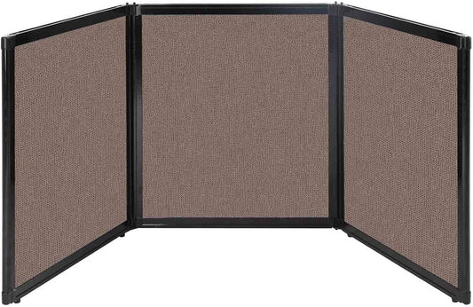 Versare Folding Tabletop Display | 3-Panel Partition | Lightweight Portable Workspace Divider | Latte 99" x 36"