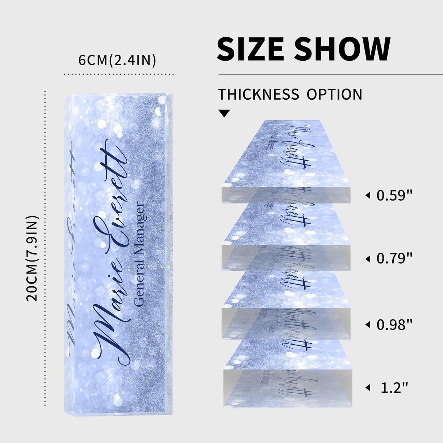 Custom Name Plate for Desk | Personalized Desk Name Plate | Personalized Boss Employee Appreciation Gifts | Acrylic Name Plate Office Desk Accessories (A-Blue Quartz)