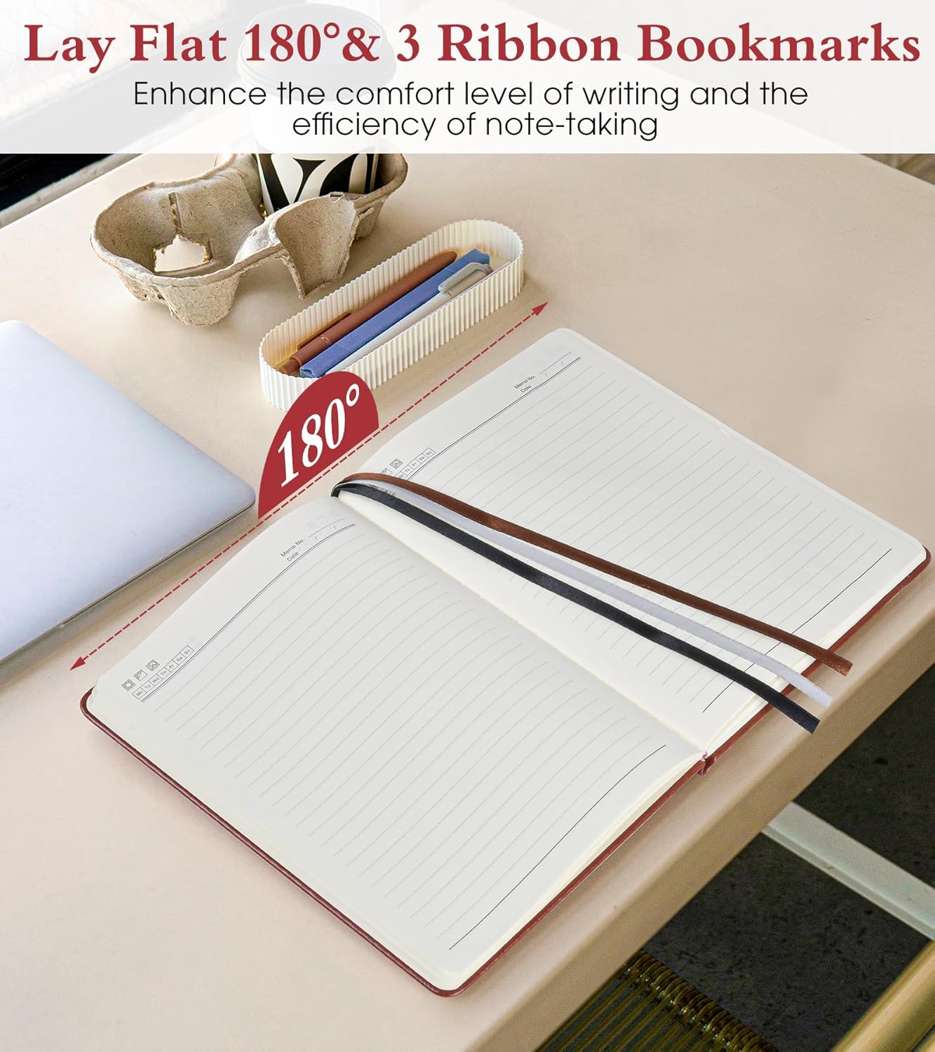 Lined Journal Notebook for Men Women, 160 Pages Ruled Paper, Inner Pocket, A5 Hardcover Vintage Leather Notebooks for Work, School, Travel Journaling, Daily Diary, Notepad 5.8" x 8.5" (Brown)