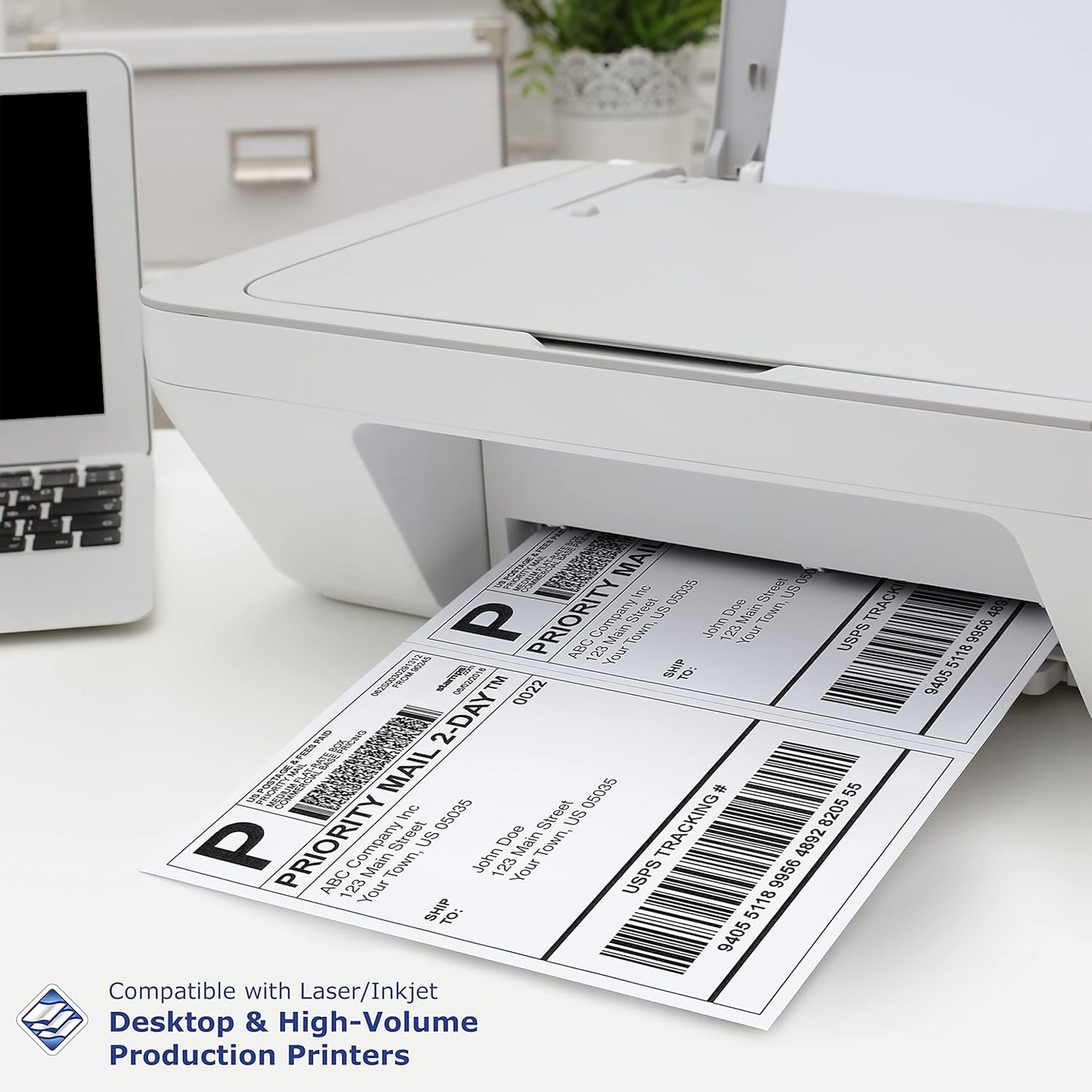 PrintWorks Professional Half Sheet Perforated Paper 8.5” x 11” - Perfect For W-2, 1099, & Statement Use - Made in the USA - 2500 Sheets - 20 lb - A5 Paper - Printer Compatible - White (04116C)