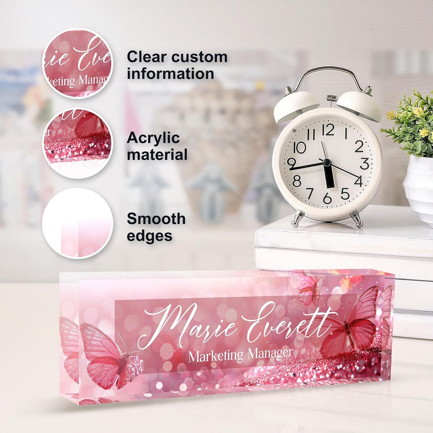 Custom Name Plate for Desk | Personalized Desk Name Plate | Personalized Boss Employee Appreciation Gifts | Acrylic Name Plate Office Desk Accessories