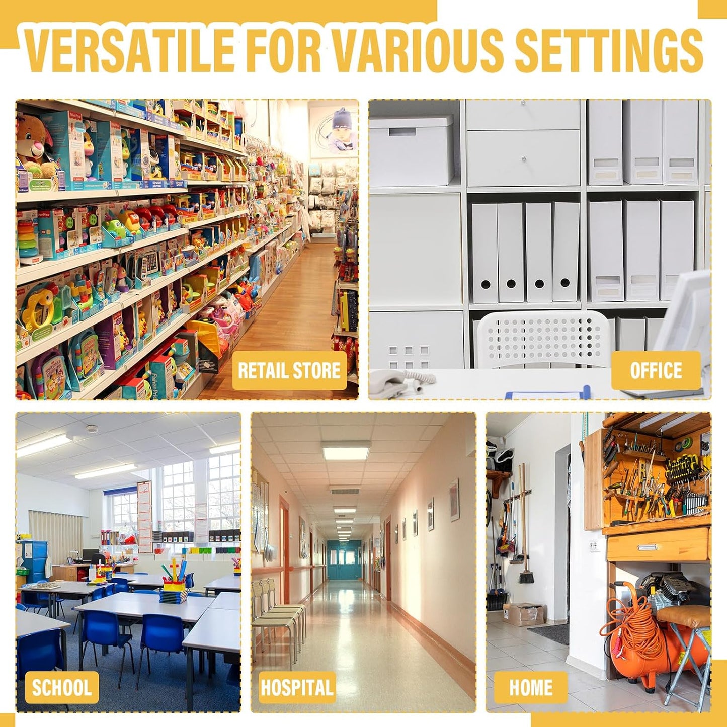 Kathfly 100 Pcs 3 x 1. 4 Inch Self Adhesive Label Holders Nameplate, Clear Shelf Label Holders Plastic Name Price Tag Strip Door Plates for Supermarket Retail Store Home Office Desk Storage Bins