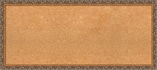 Amanti Art Natural Cork Board for Wall, 16x36 Vision Board with Bronze Frame, Medium Corkboard Office Decor for Home Organization, Traditional Corkboard Pinboard to Display Items for Home