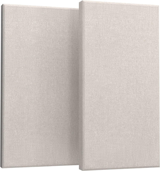 UMIACOUSTICS 2 PCS Acoustic Panel, 47.2" x 23.6" x 2" Fiberglass Sound Proof Wall Panels, Sound Absorbing Panels for Studios, Office, Home Theater. Linen
