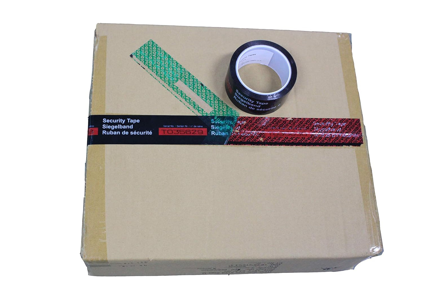 1 Roll Precut Serial Numbered Tri-Color Tamper Resistant Security Void Tape (45mm x 50m/roll, 100% Total Transfer, Ultra-Thick Void Film)