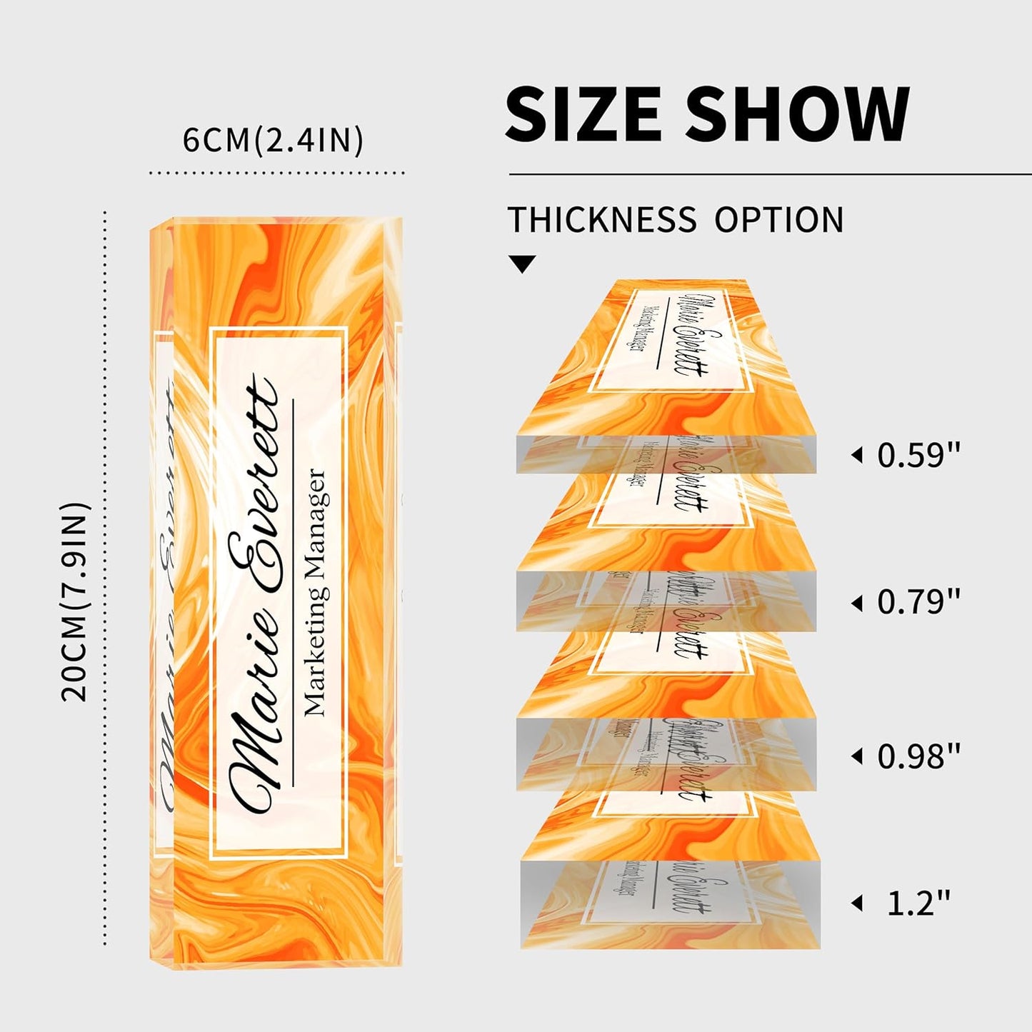 Custom Orange Acrylic Office Accessory | Personalized Boss Appreciation Gift