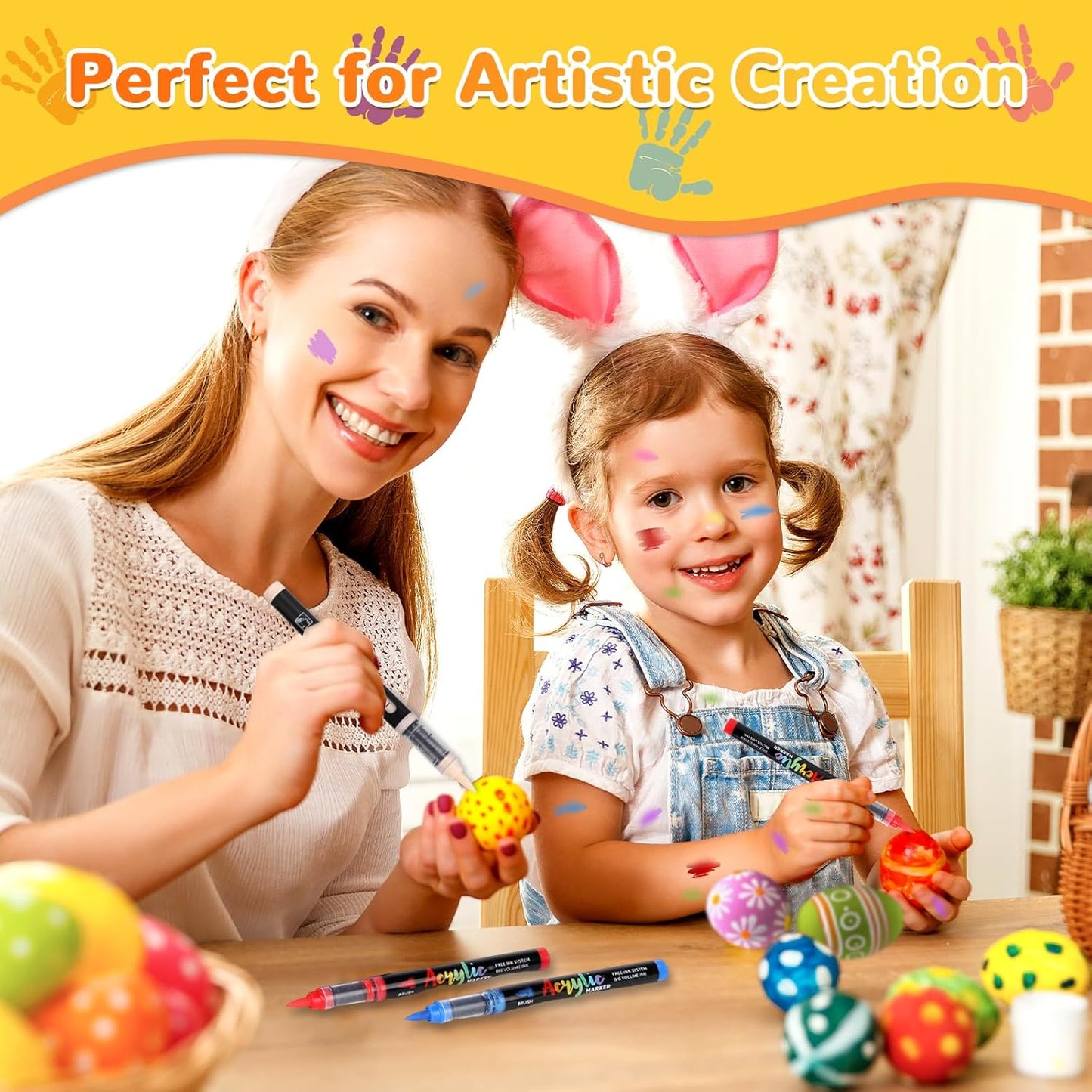 Automatic Ink Control Acrylic Paint Markers Brush Tip 168 Colors Acrylic Paint Pens Water-Based Acrylic Markers Set for Stone, Wood, Rock Painting, Canvas, Glass, DIY & Art Supplies