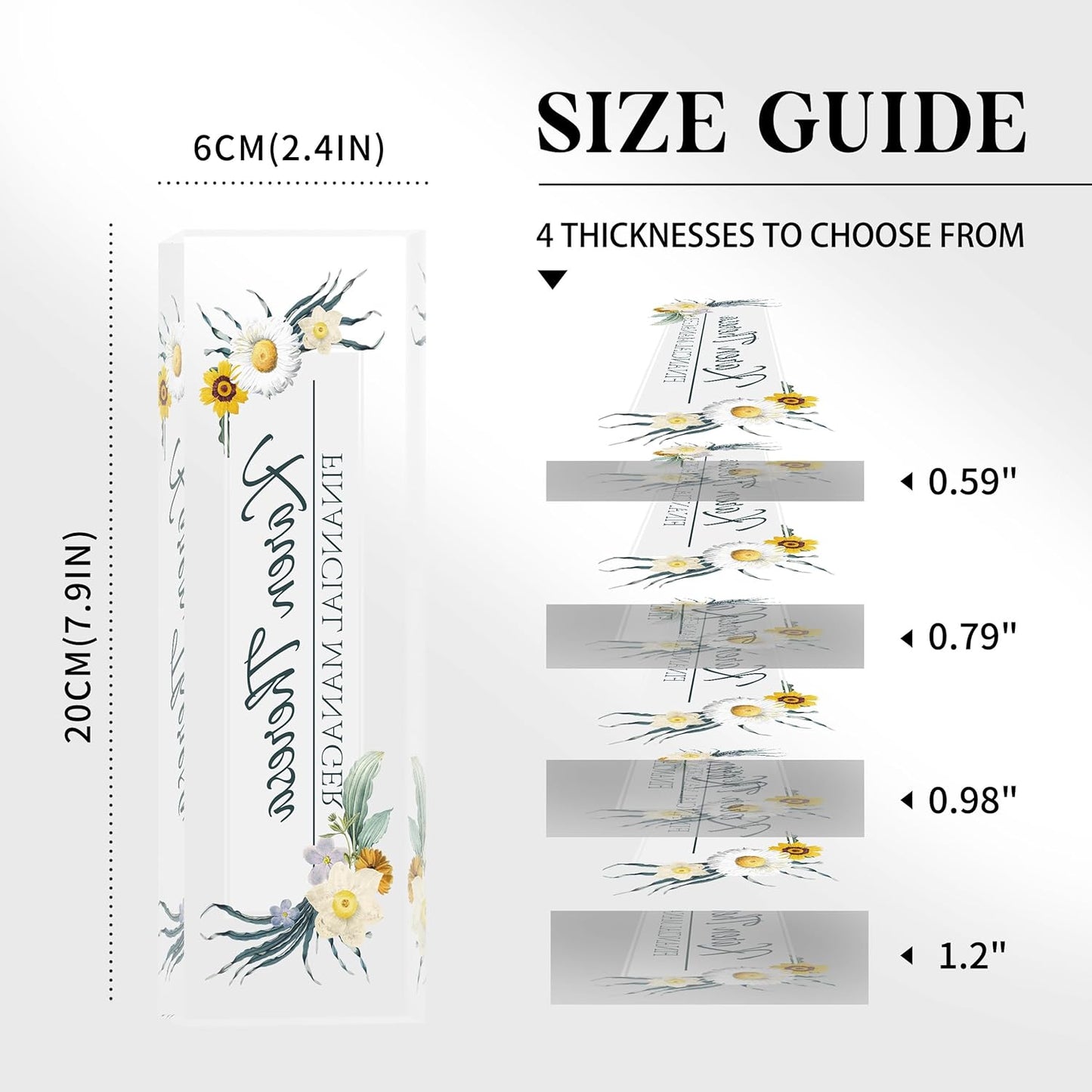 Custom Office Name Plate, Personalized Gifts for Women & Employees, Office Desk Accessory (Little Daisy)