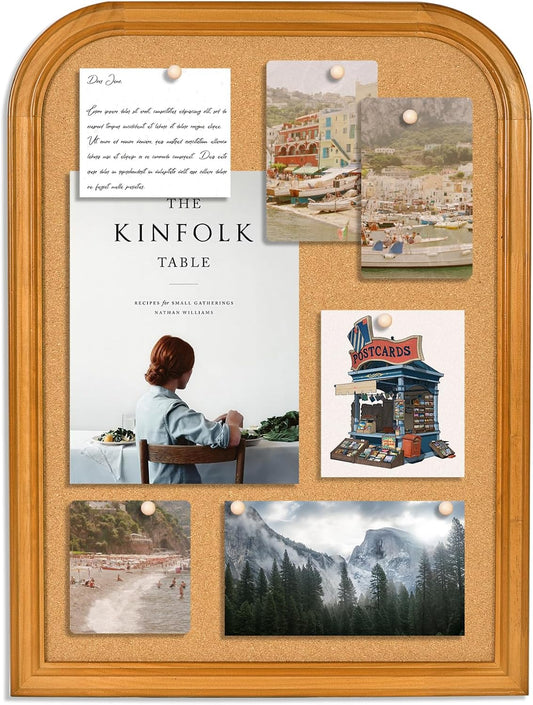 Cork Board for Walls, 23.6x17.7 inches Bulletin Board with Frame, Decorative Hanging Pin Board Vision Board Message Board for Office School Home Decor(2R&2S,4560,1p)