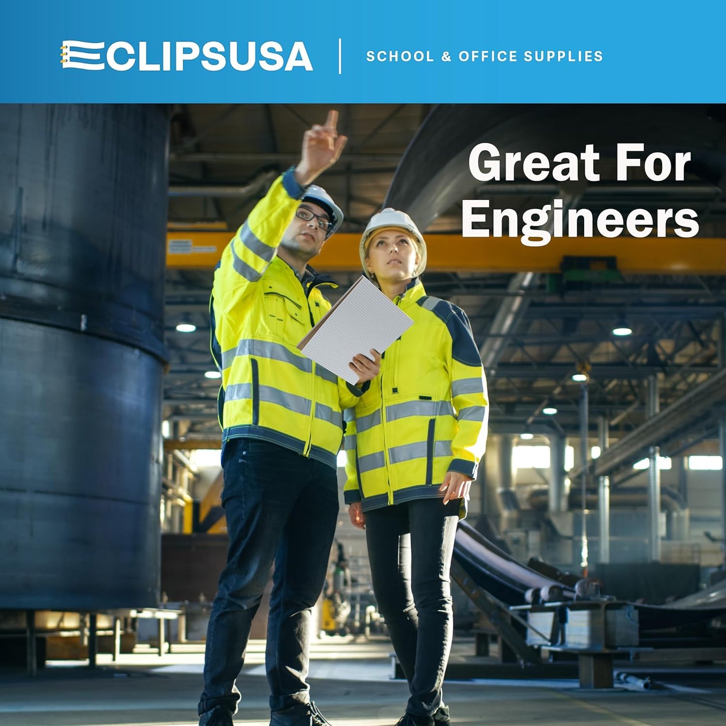 E-CLIPS USA Graph Paper Pad, Graph Paper Notebook, 4 x 4 An Inch Quad Ruled Graph Paper Pad, Graph Paper Pads 8.5 x 11, Drafting Paper, 50 Sheets Per Pad (48 Pack)